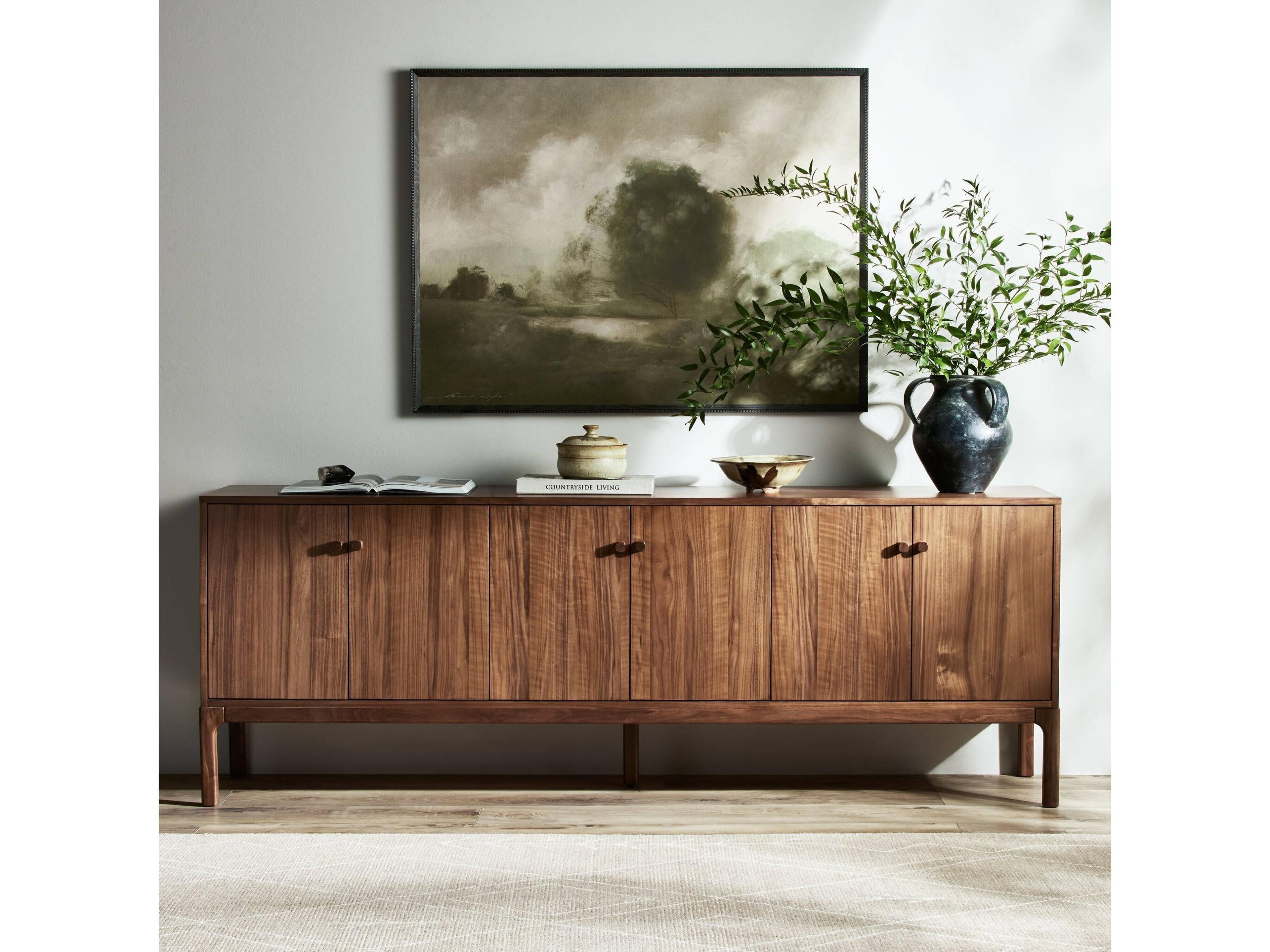 Four Hands Wallis Arturo 85" Walnut Wood Natural Veneer Sideboard