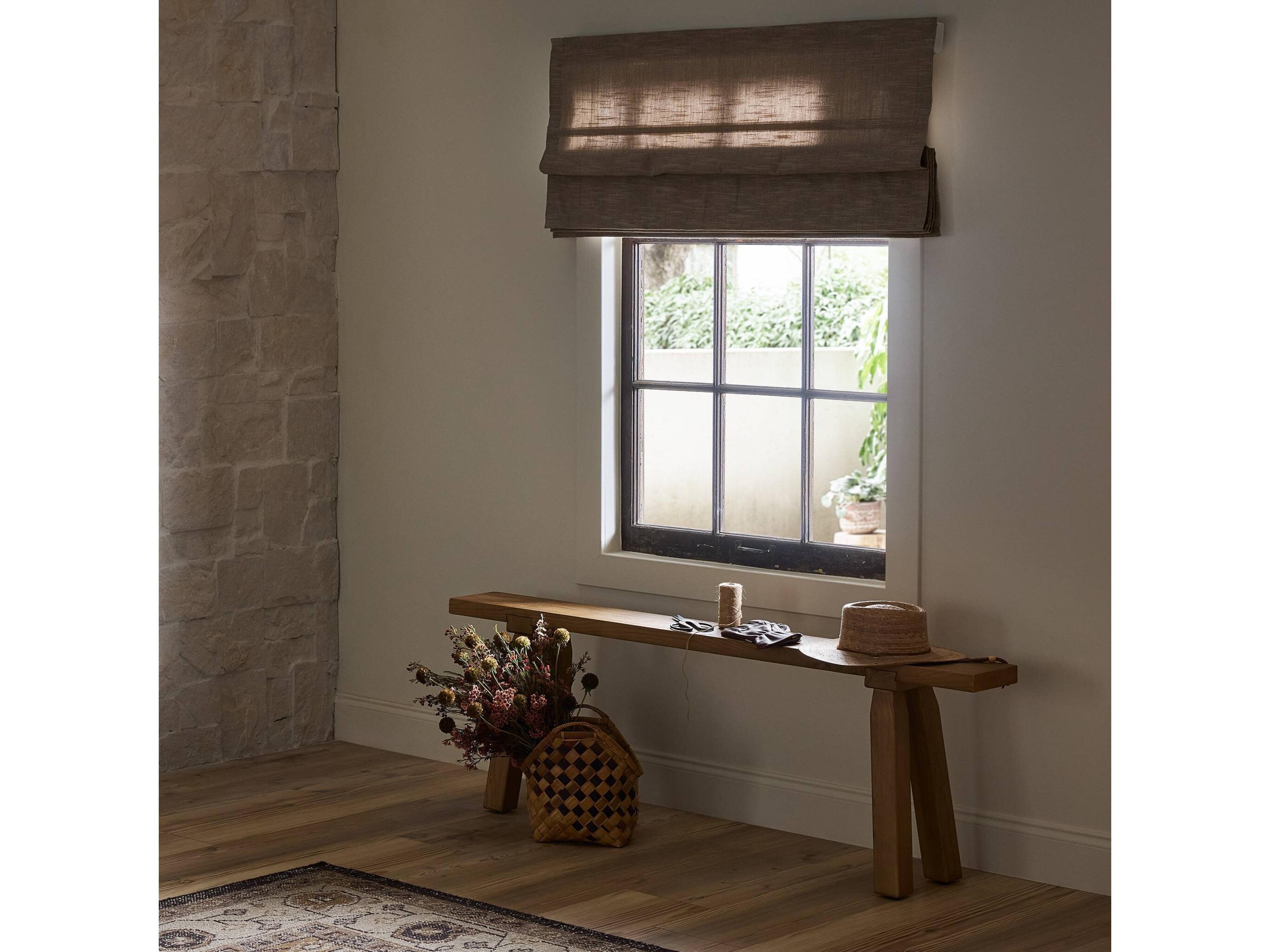 Four Hands Wells Natural Elm Brown Accent Bench