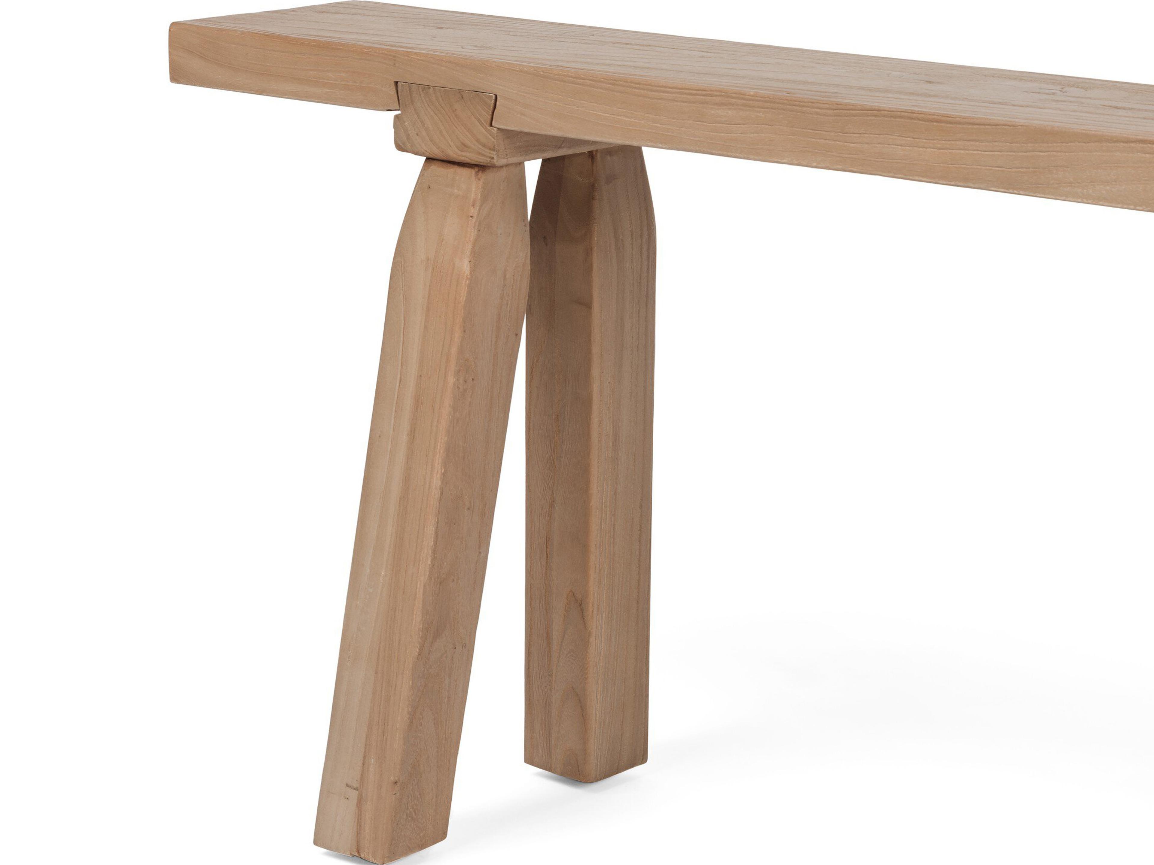 Four Hands Wells Natural Elm Brown Accent Bench