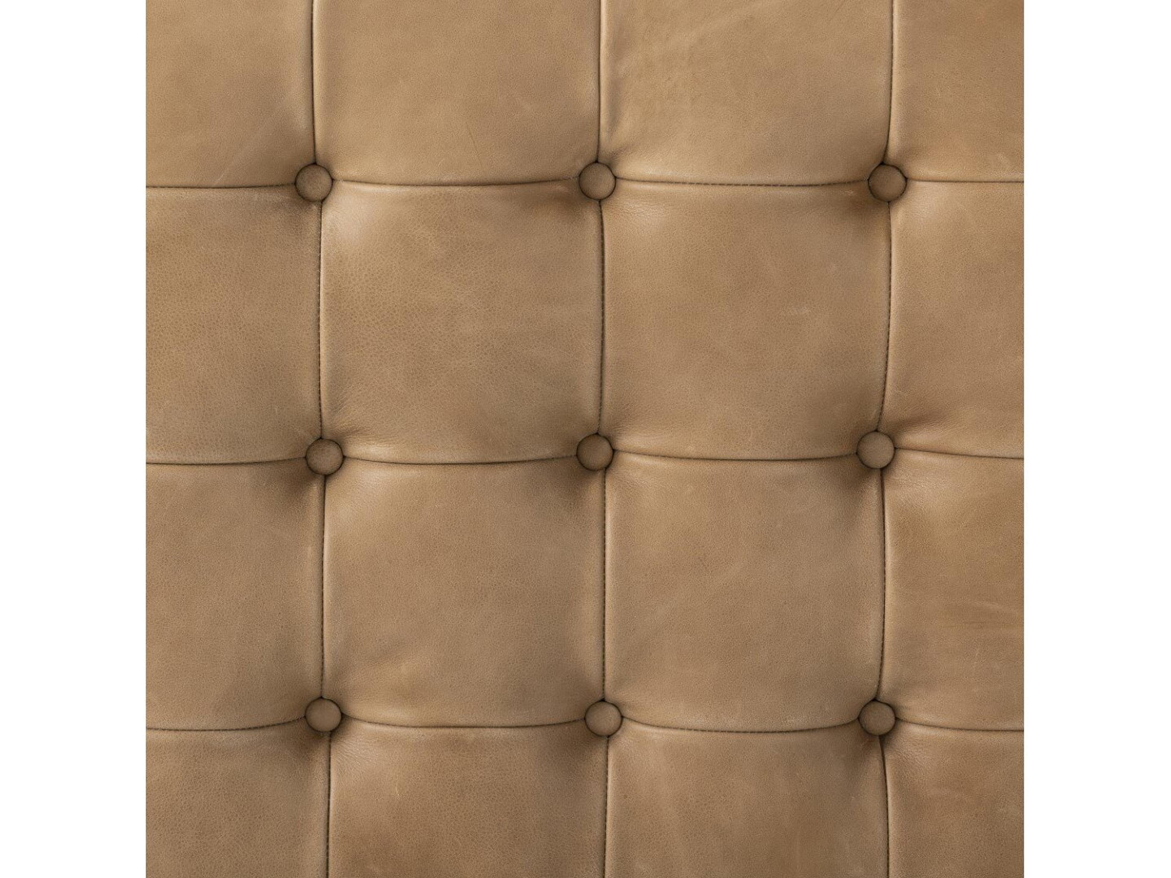 Four Hands Kensington Halston Brown Leather Ottoman