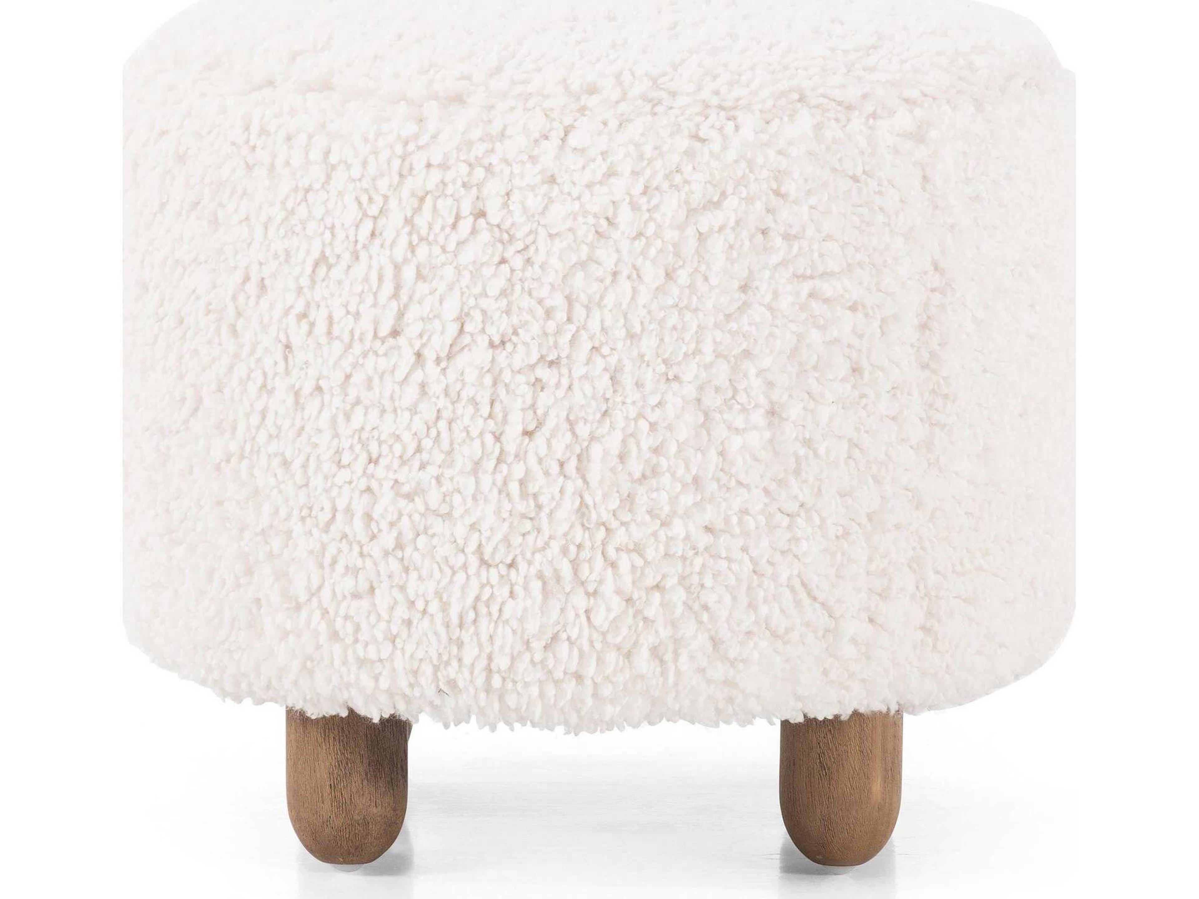 Four Hands Kensington Aniston White Upholstered Ottoman