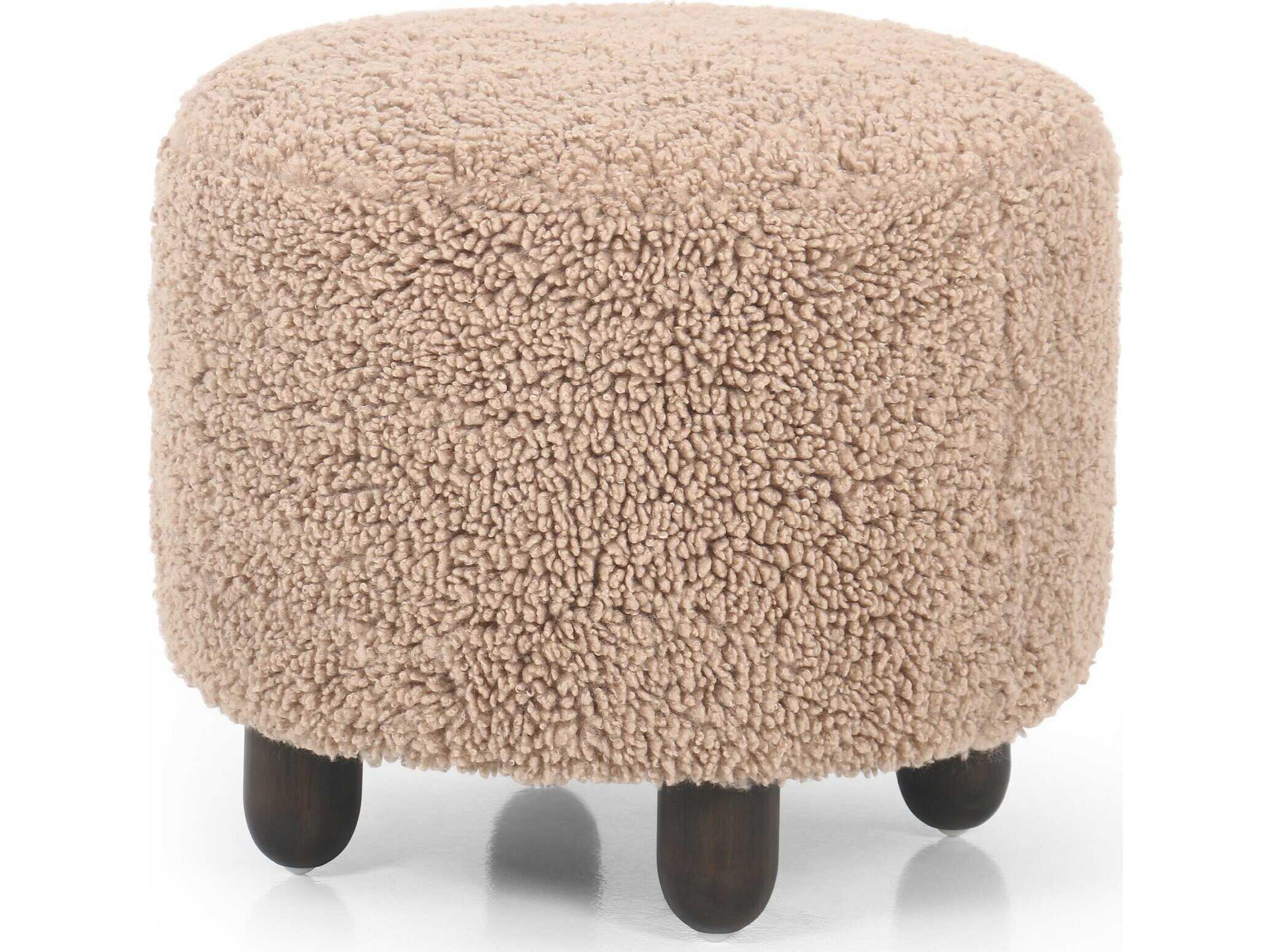 Kensington Aniston Andes Toast Burnt Birch Beige Upholstered Ottoman