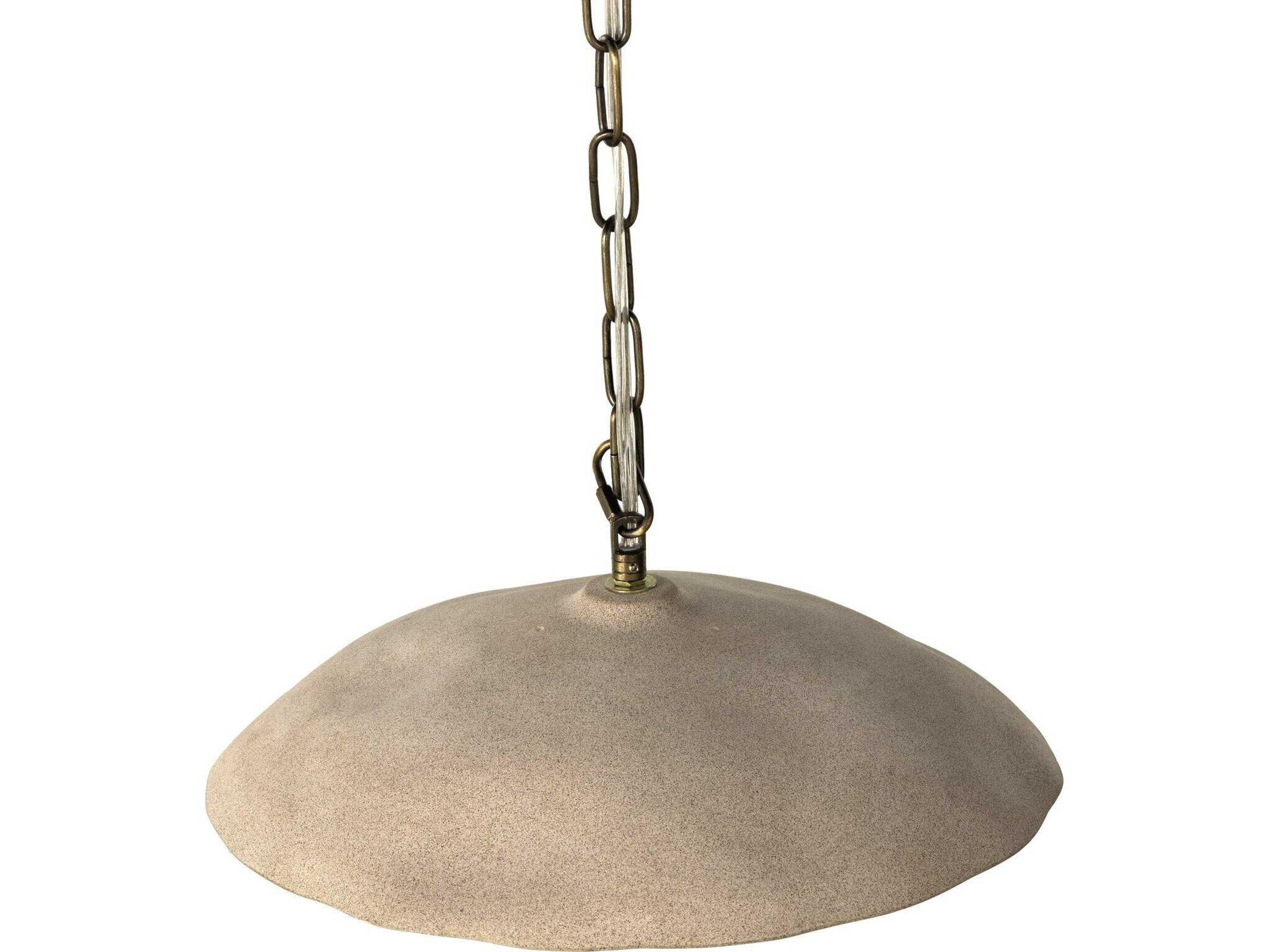 Four Hands Ryker 1-Light Brass Light Sand Brown LED Dome Pendant