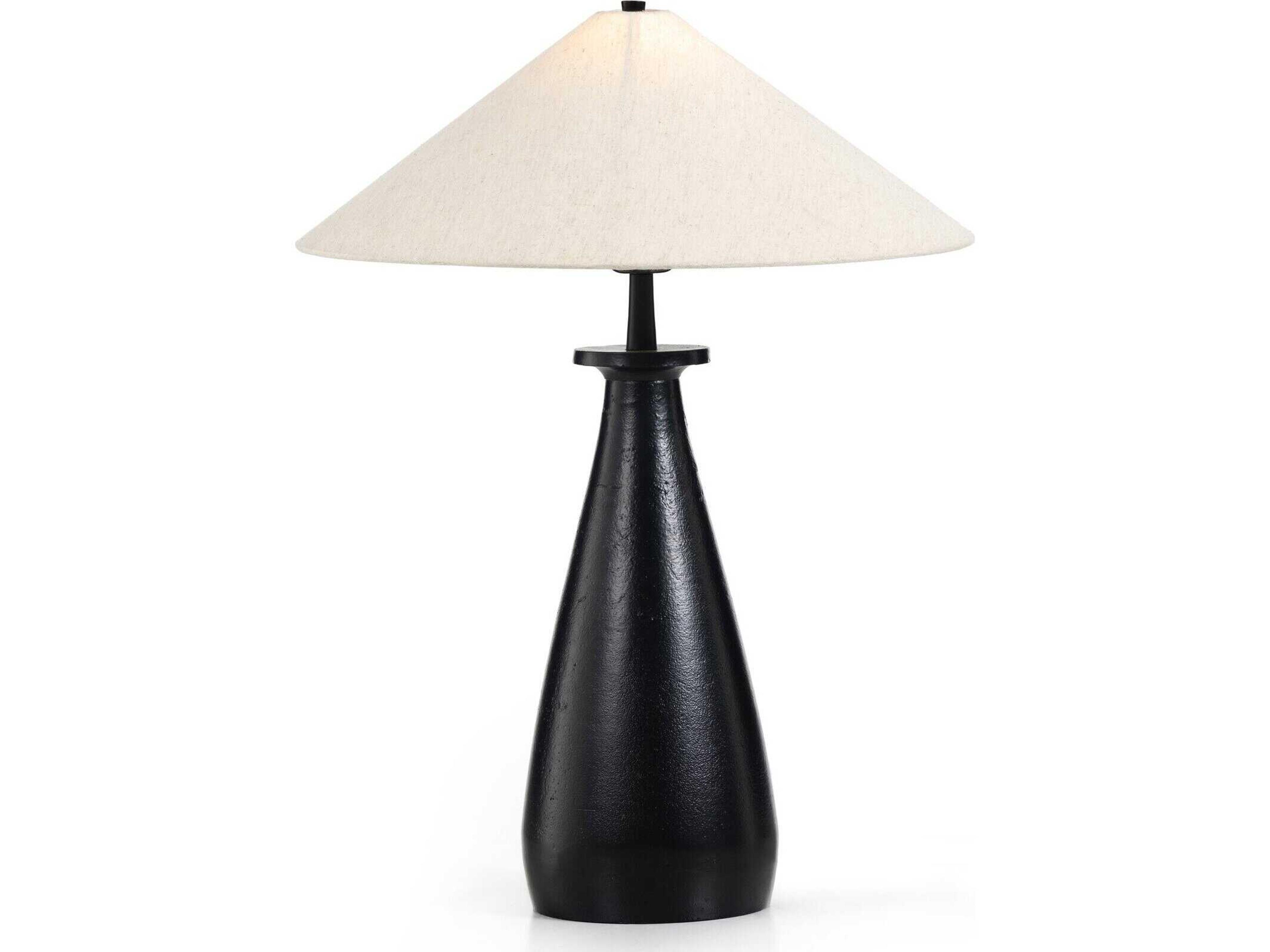 Four Hands Asher Matte Black Light Beige Buffet Lamp