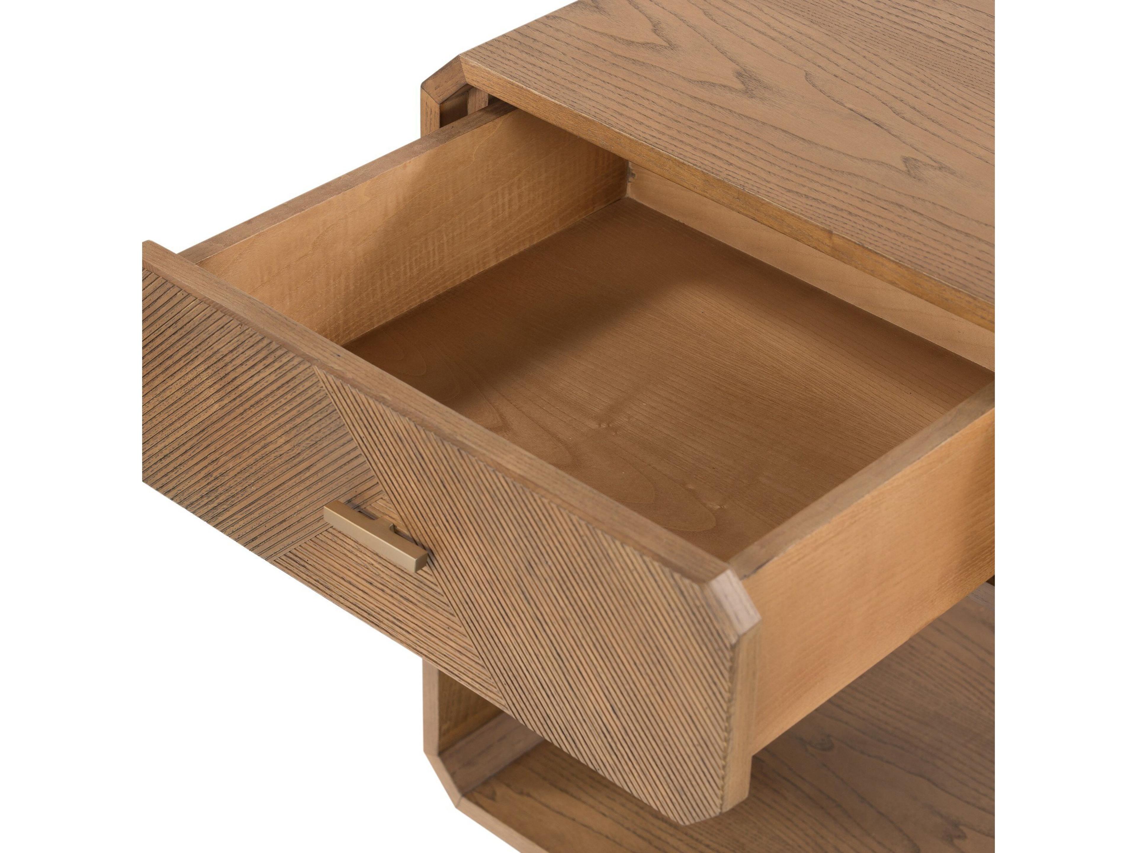 Four Hands Bolton Caspian 1-Drawer Natural Ash Wood Nightstand