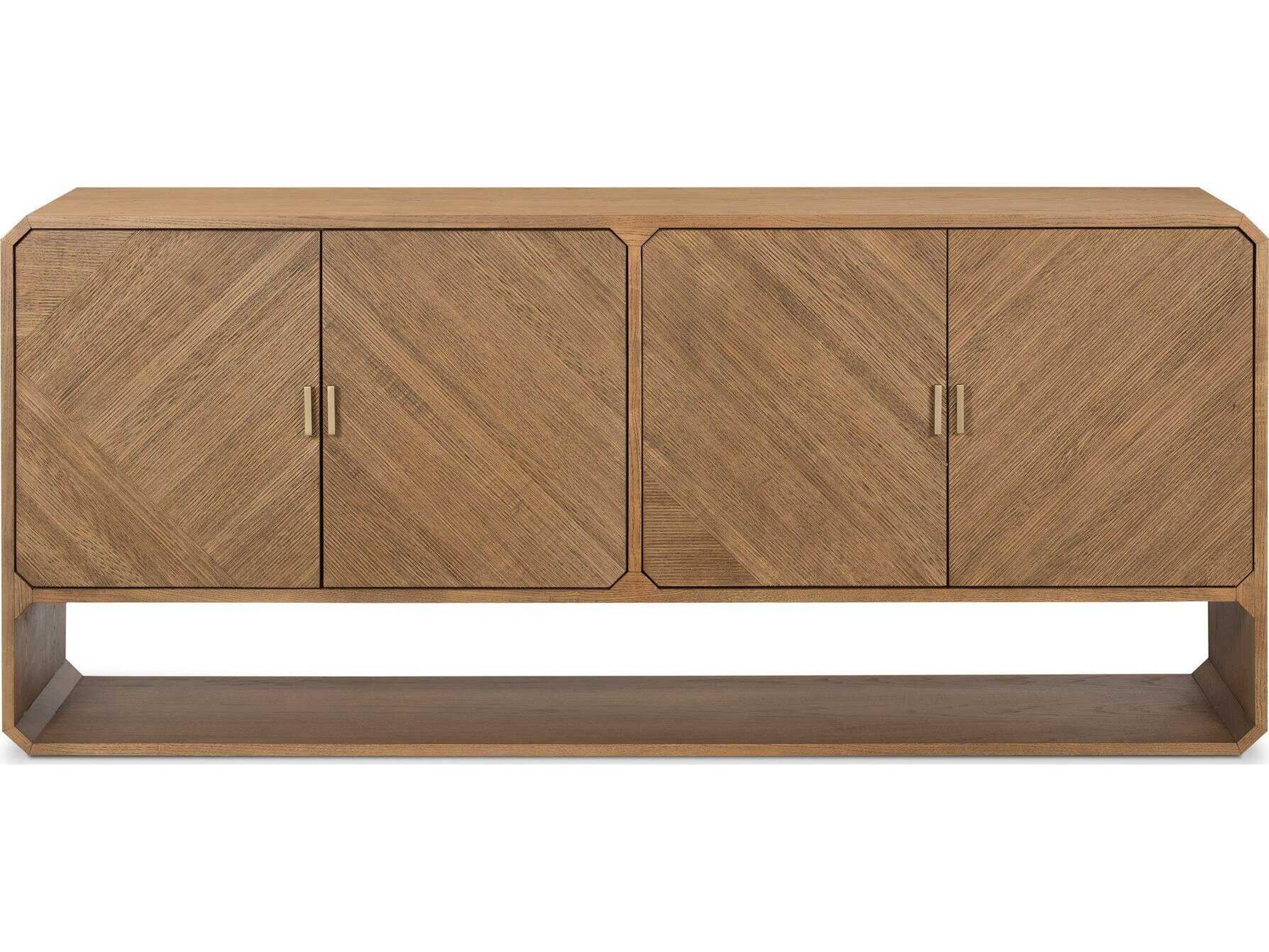 Four Hands Bolton Caspian 68" Ash Wood Natural Veneer Satin Brass Sideboard