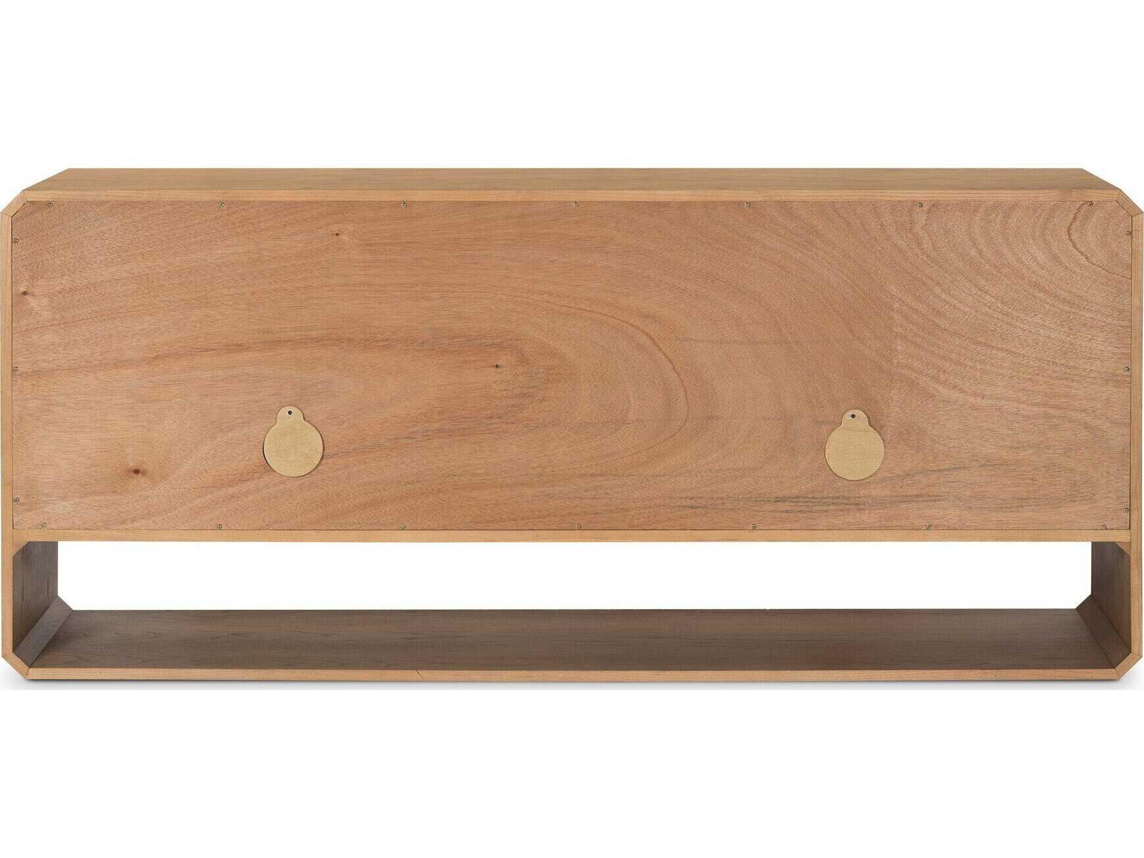 Four Hands Bolton Caspian 68" Ash Wood Natural Veneer Satin Brass Sideboard