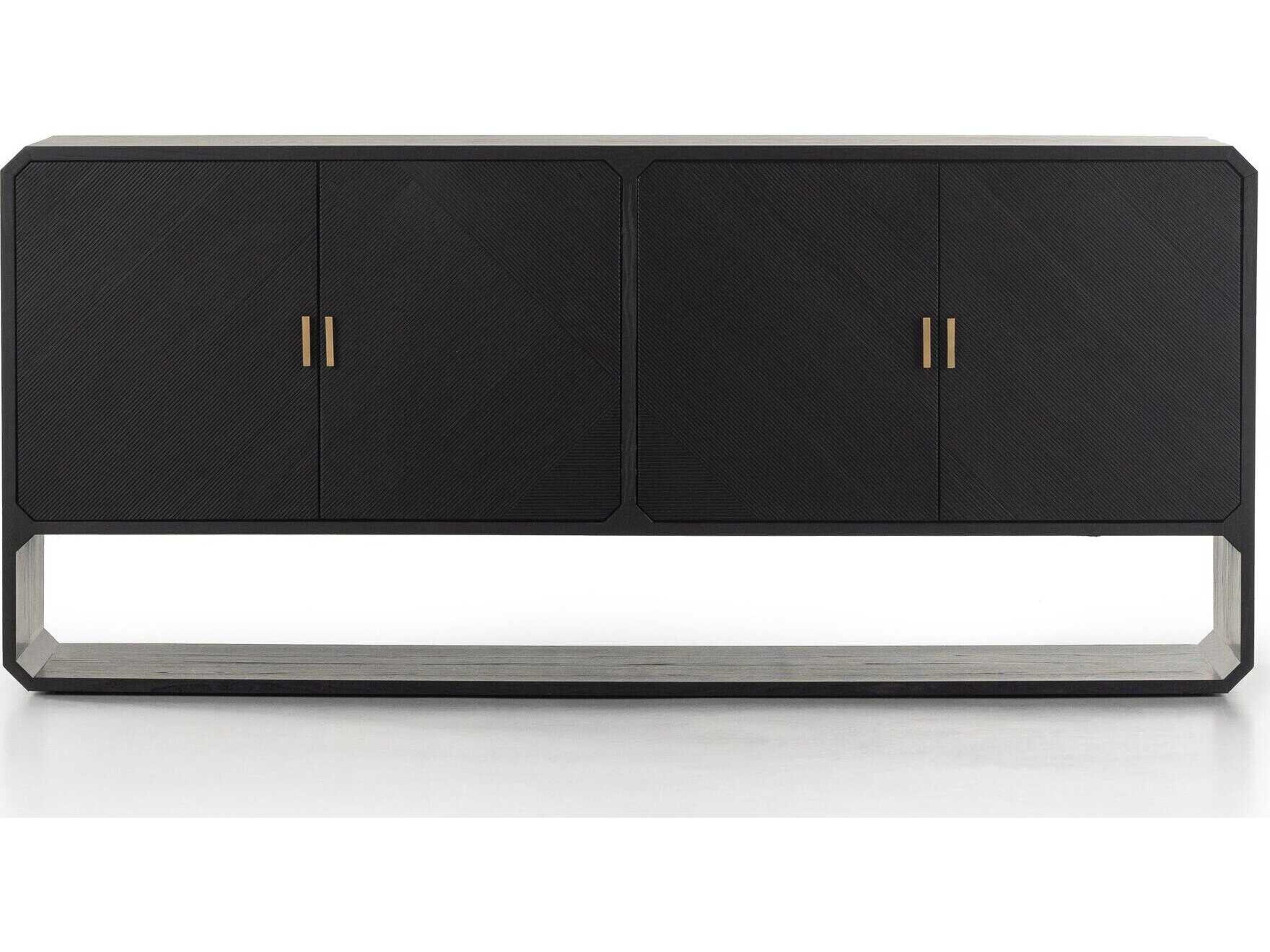 Four Hands Bolton Caspian Black Ash Veneer Ash Wood Sideboard