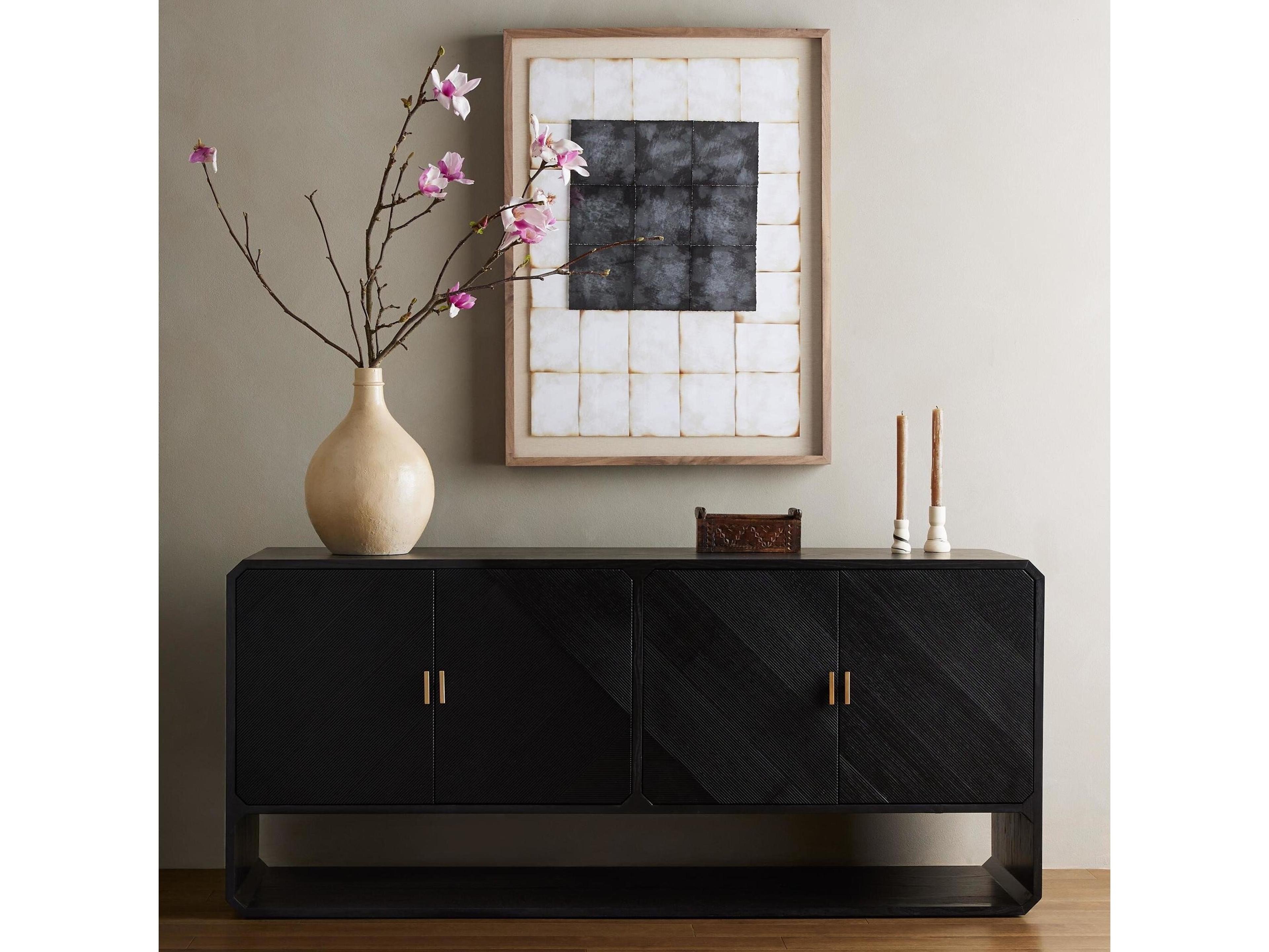 Four Hands Bolton Caspian Black Ash Veneer Ash Wood Sideboard