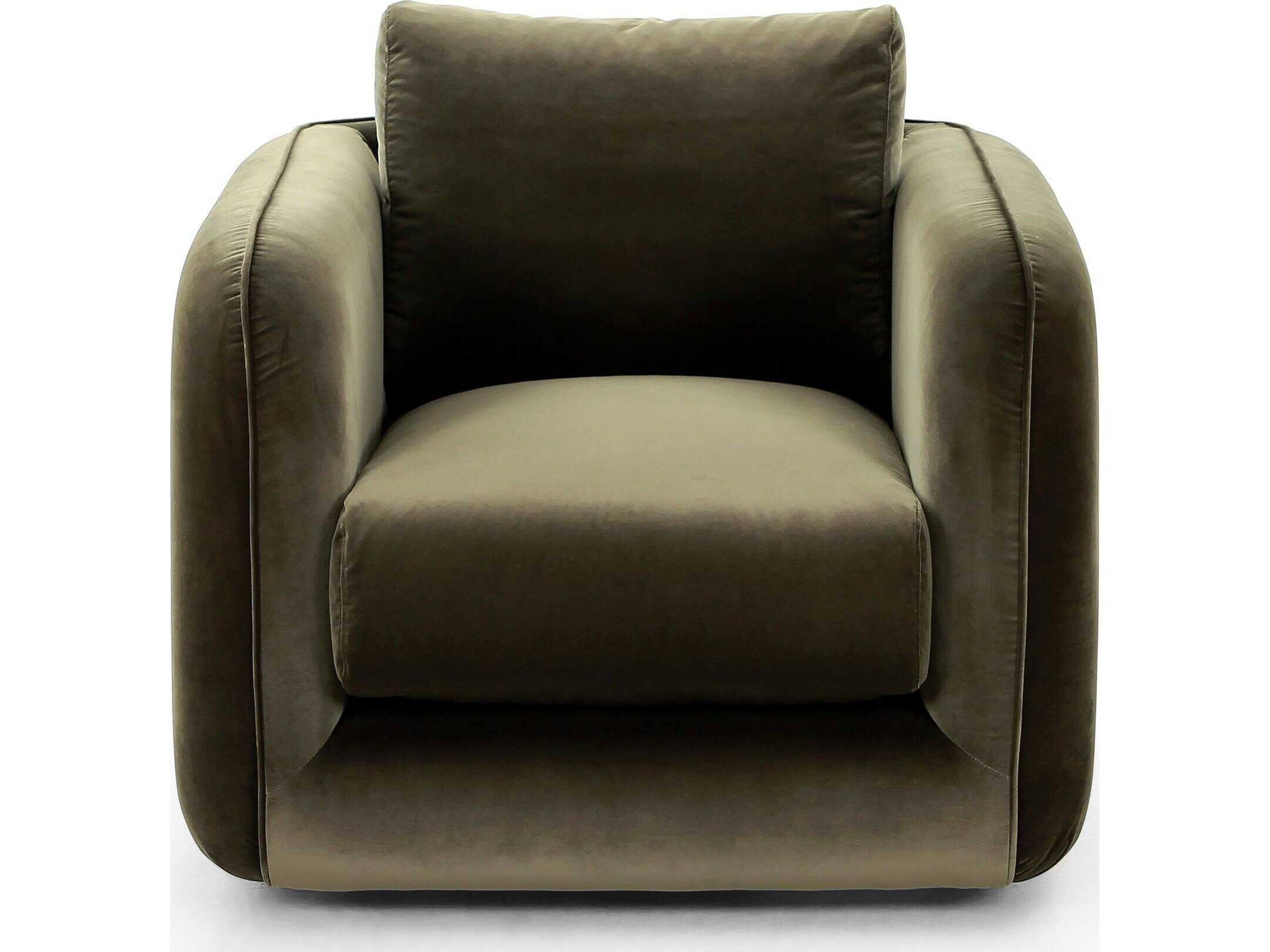 Four Hands Grayson Malakai Swivel Green Fabric Accent Chair