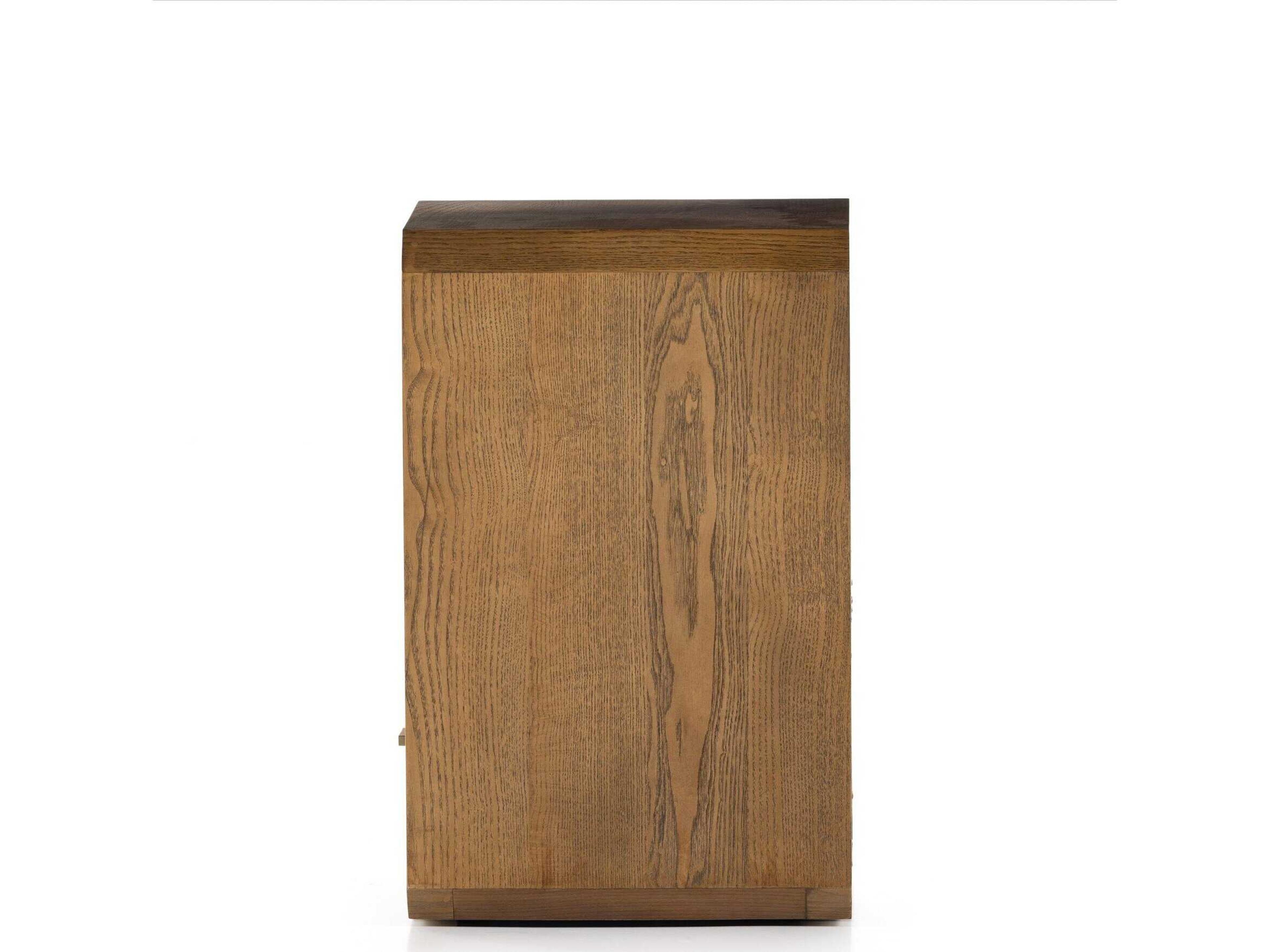 Luxecor Globetrotter Caspian Square Wood Natural Ash Satin Brass End Table