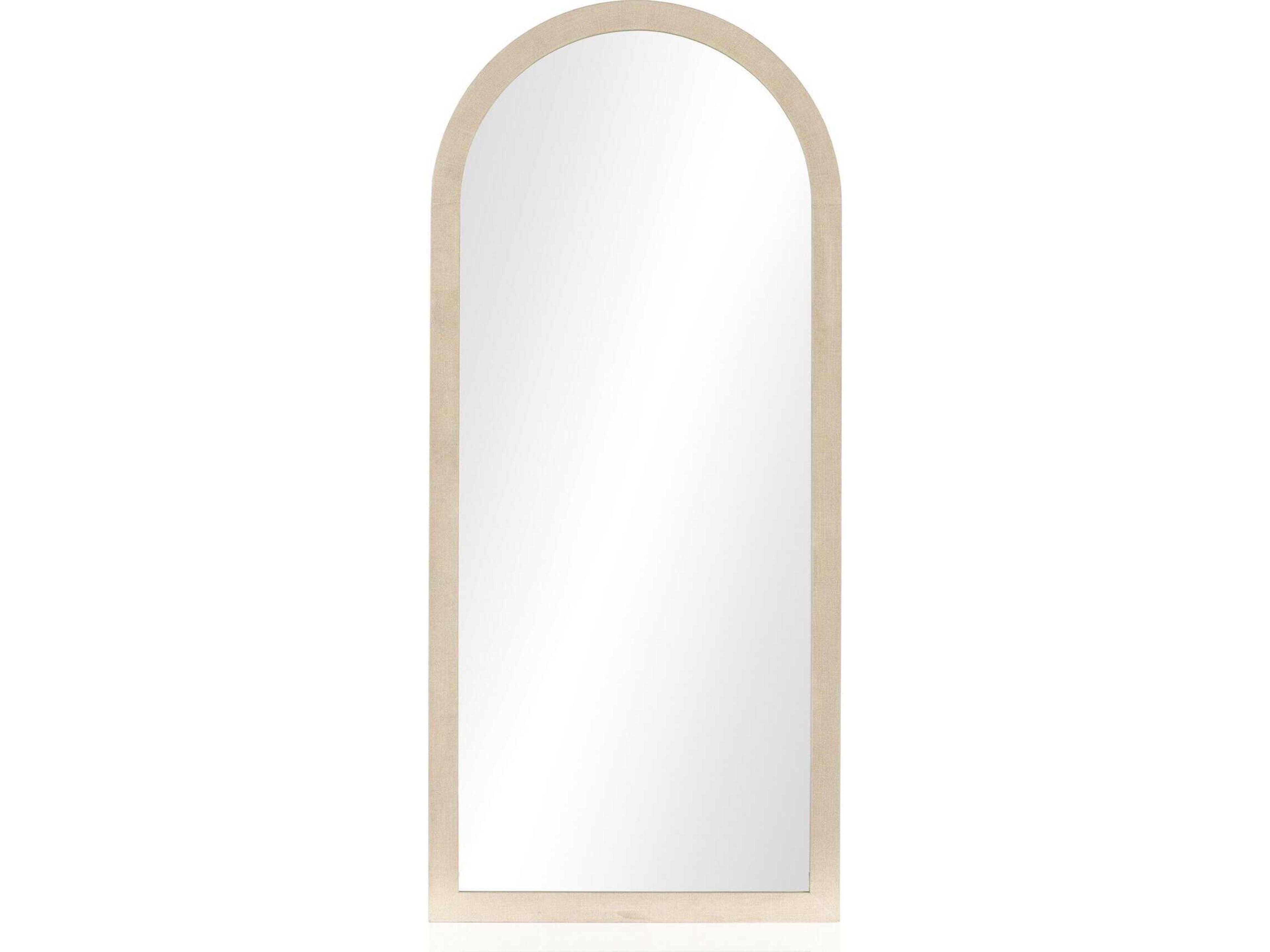 Four Hands Callahan Cressida Ivory Painted Linen Floor Mirror