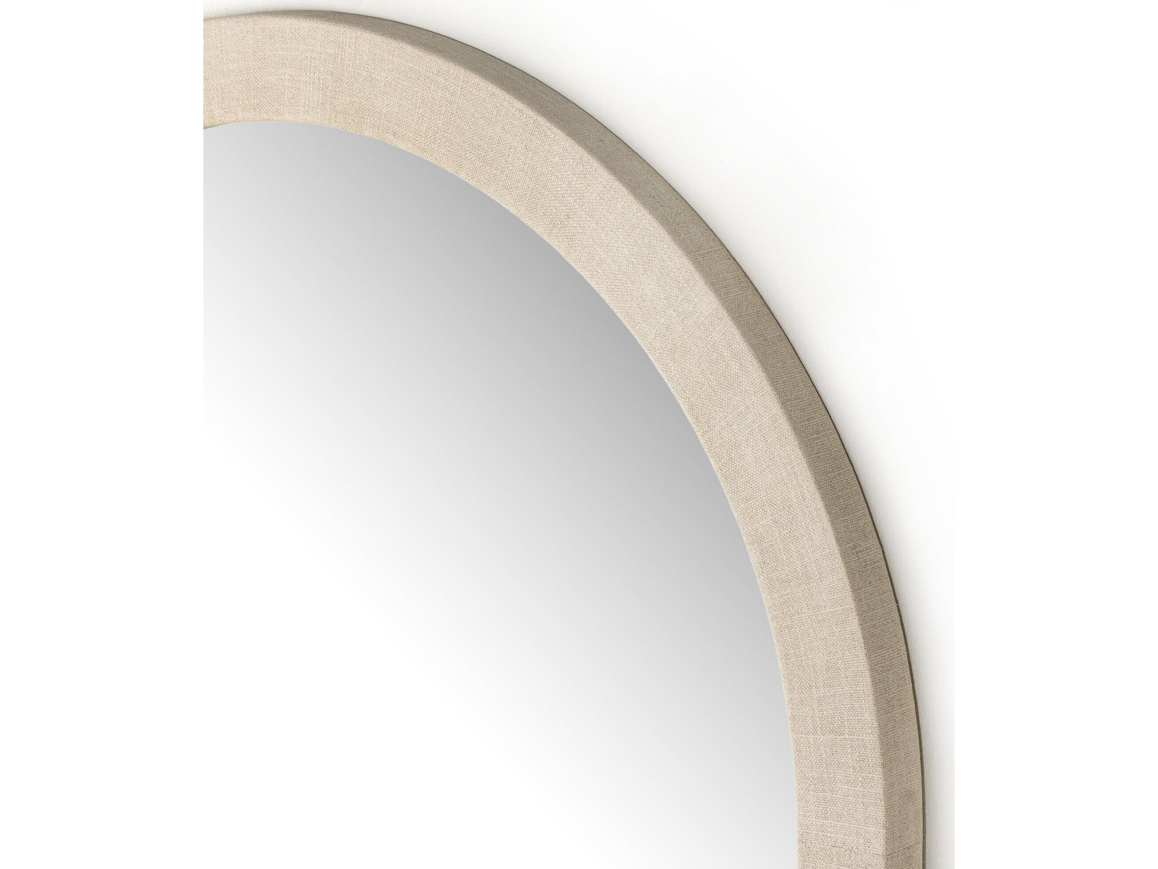 Four Hands Callahan Cressida Ivory Painted Linen Floor Mirror