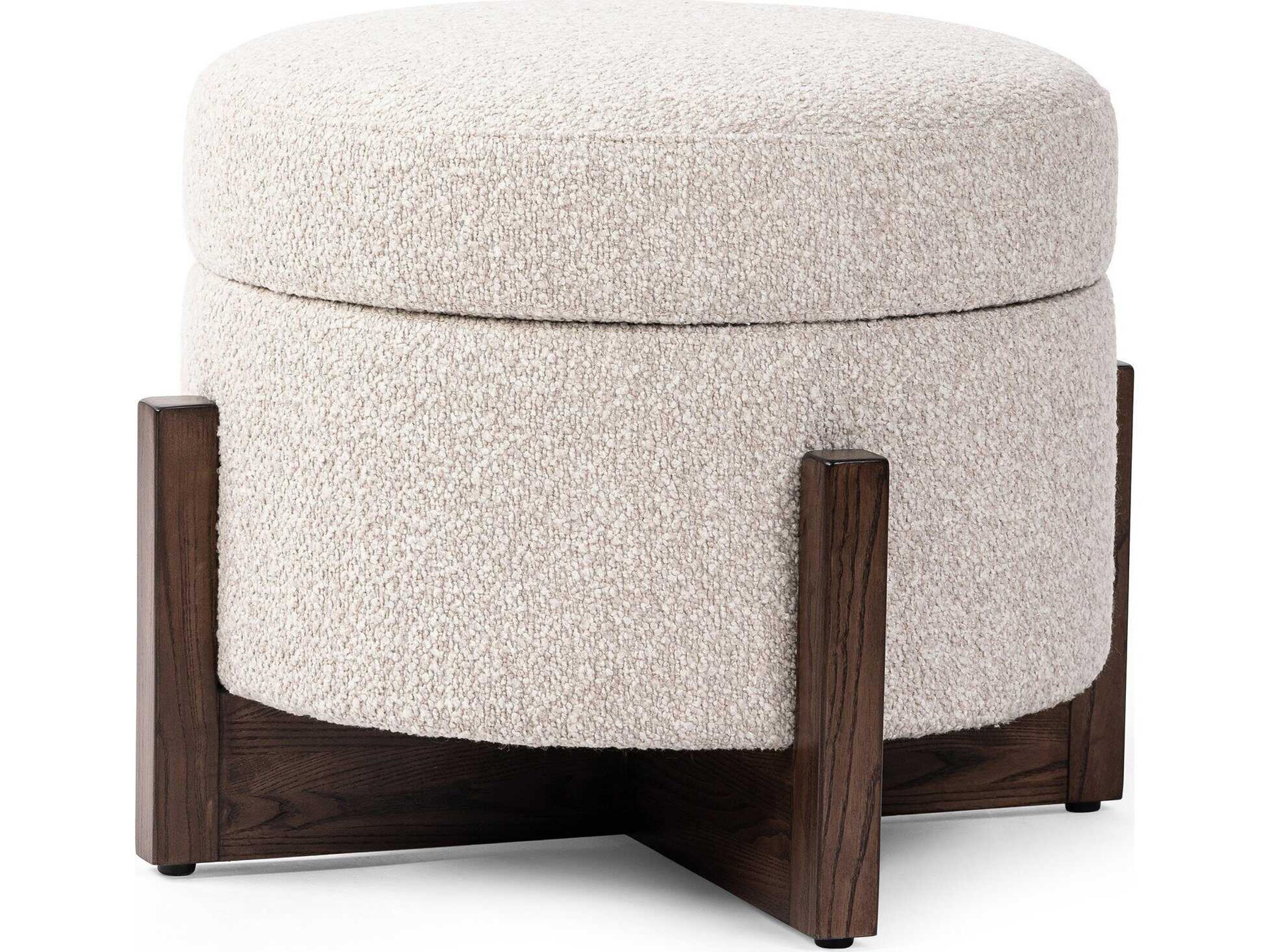 Ashford Esben Storage Sattley Fog Terra Brown Nettlewod Beige Upholstered Ottoman