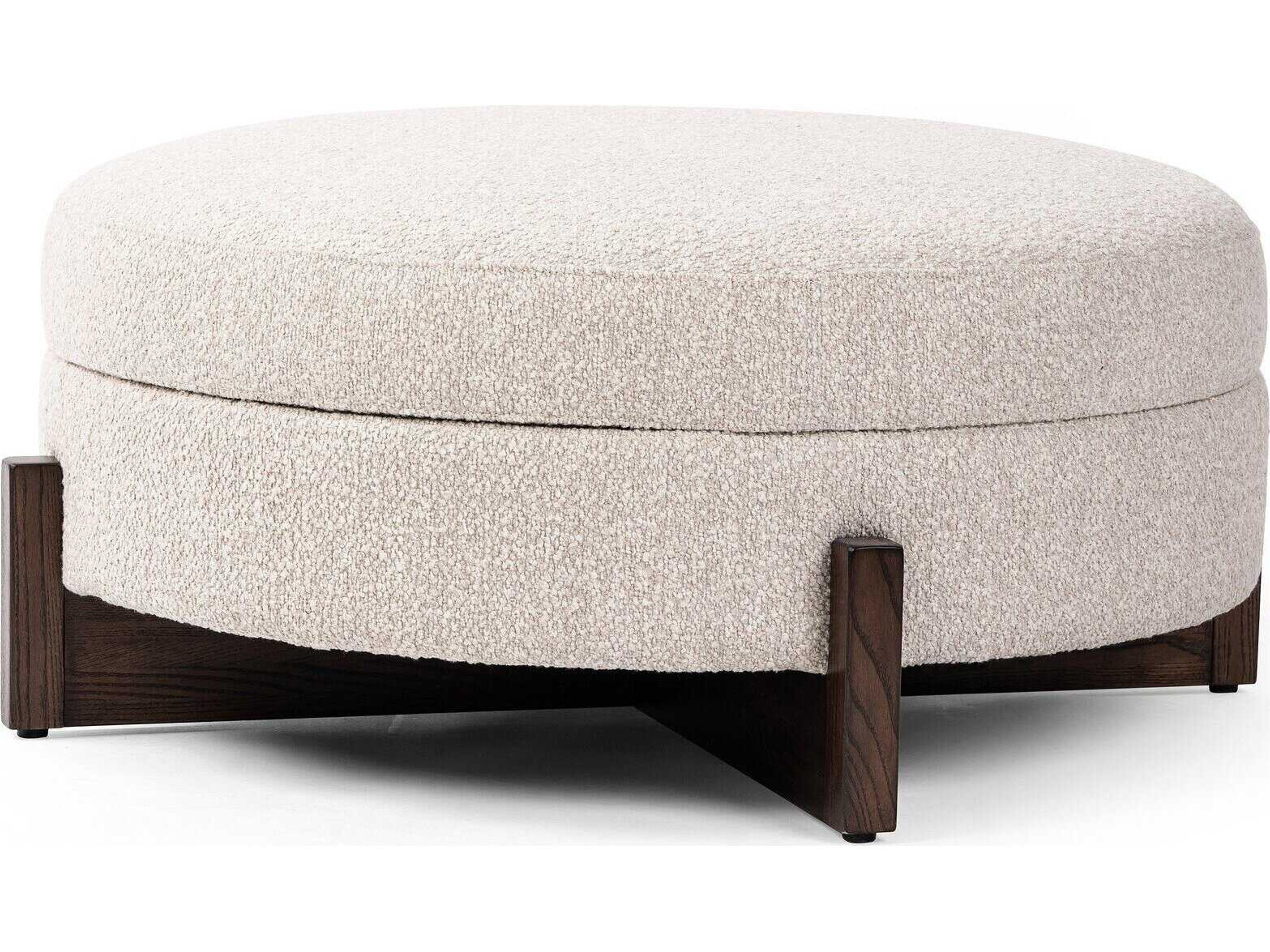 Ashford Esben Storage Sattley Fog Terra Brown Nettlewod Beige Upholstered Ottoman