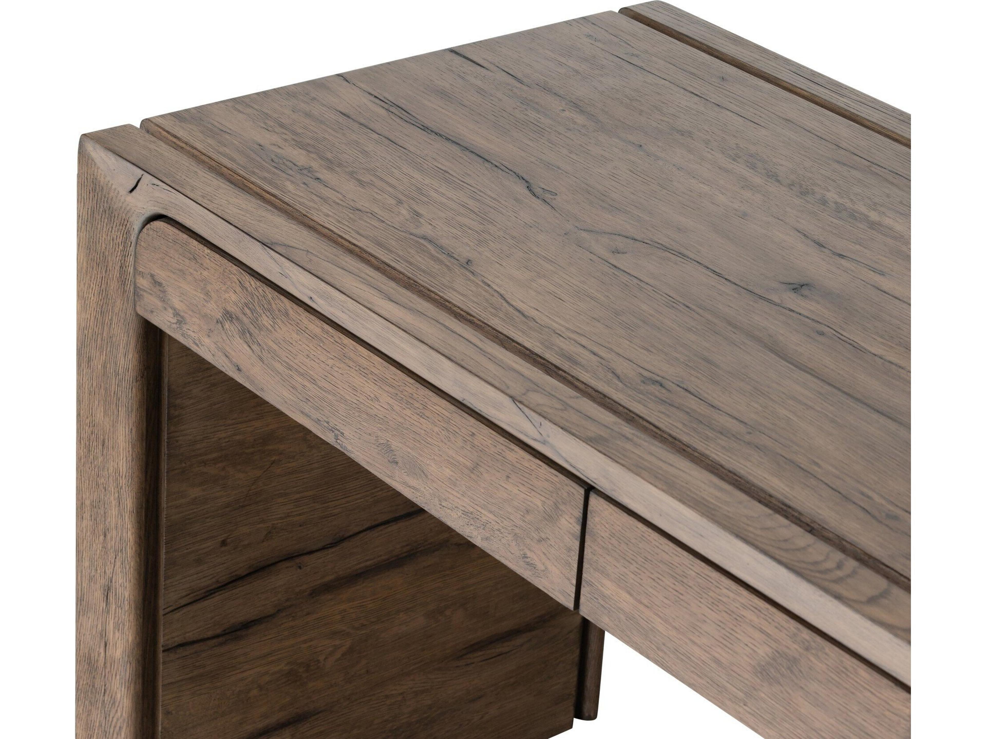 Four Hands Bina Henry Rustic Grey Brown Oak Wood Writing Desk