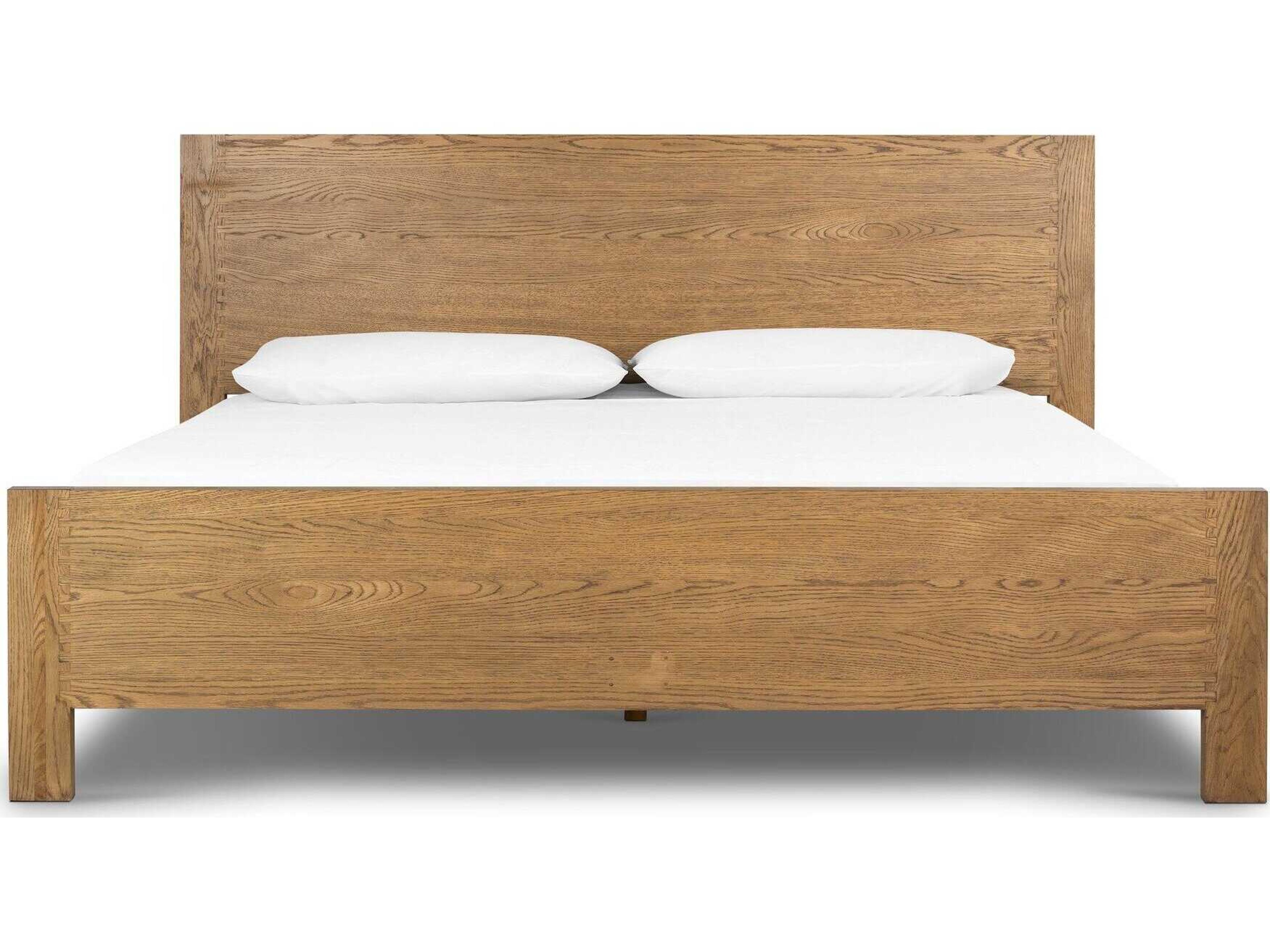 Four Hands Haiden Meadow Tawny Oak Brown Wood King Panel Bed