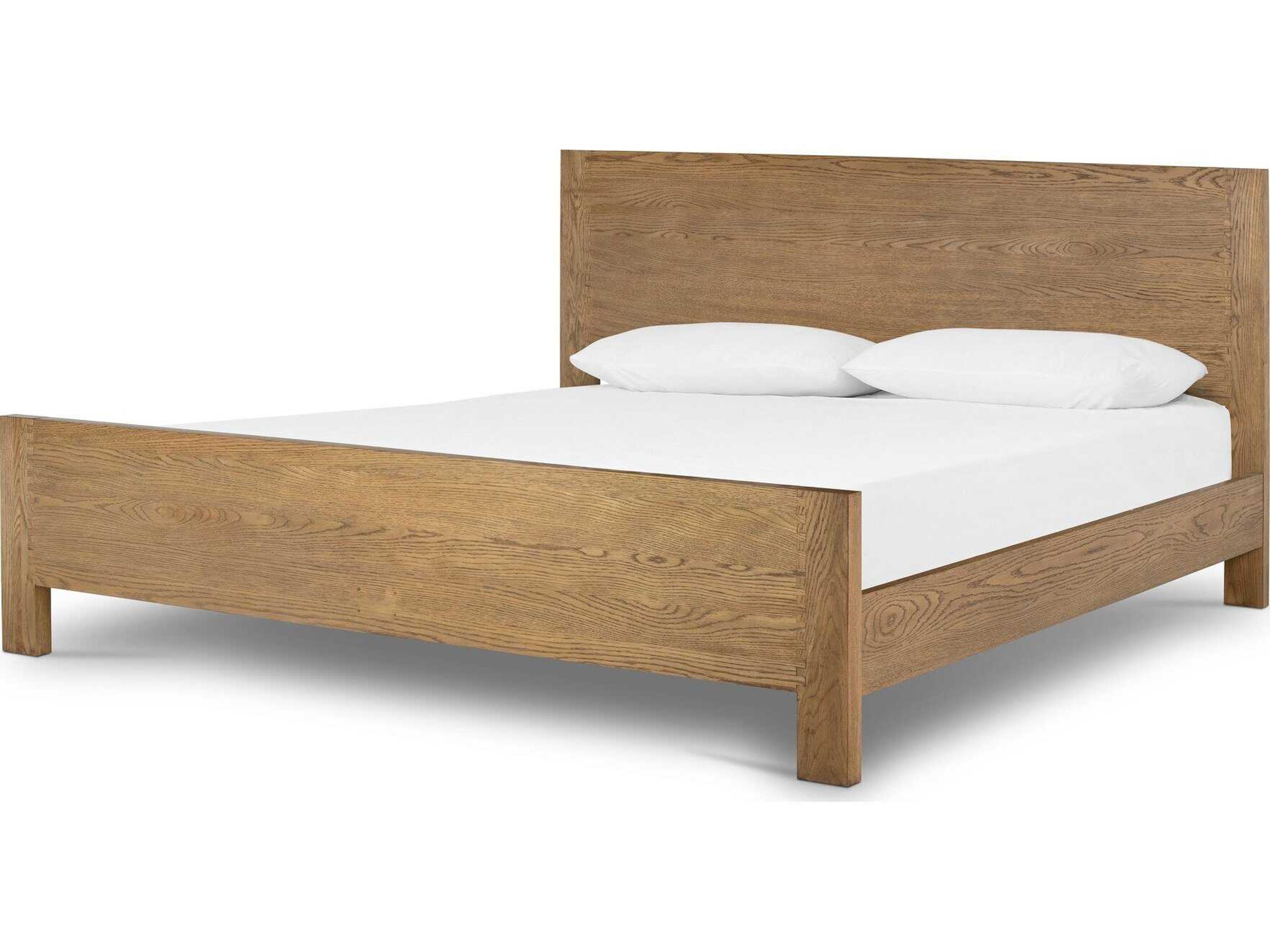 Haiden Meadow Tawny Oak Brown Wood Queen Panel Bed