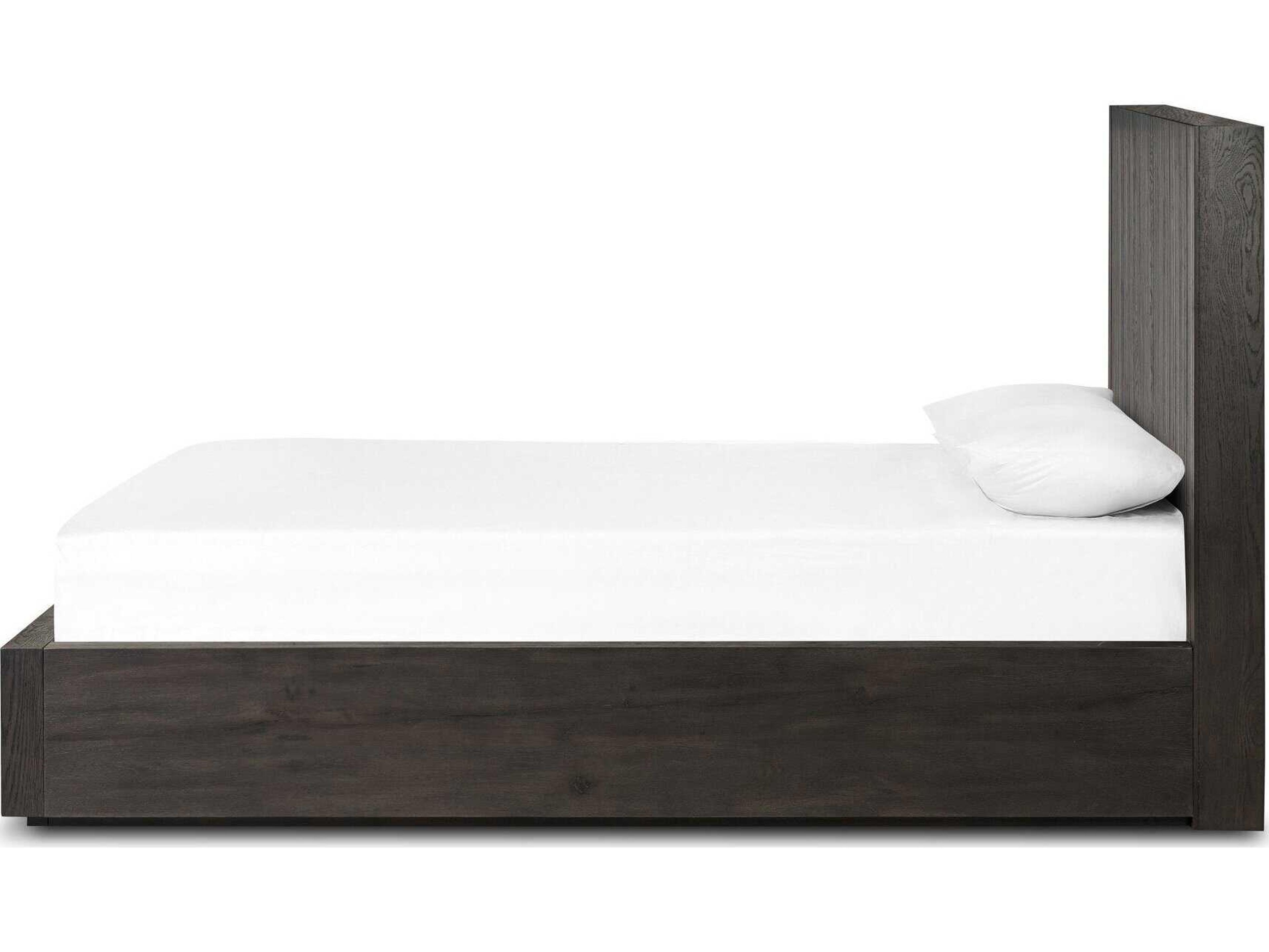 Four Hands Bina Leo Black Oak Wood Queen Platform Bed