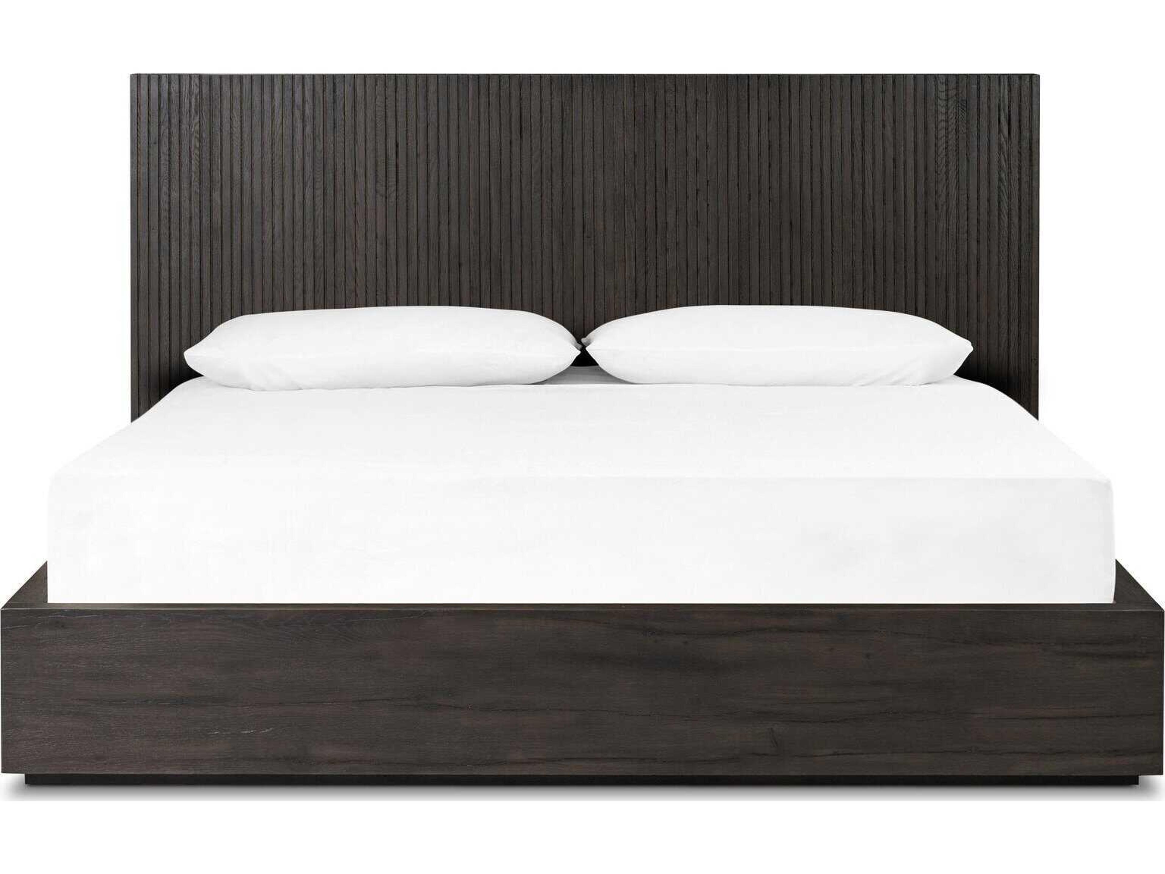 Four Hands Bina Leo Black Oak Wood King Platform Bed