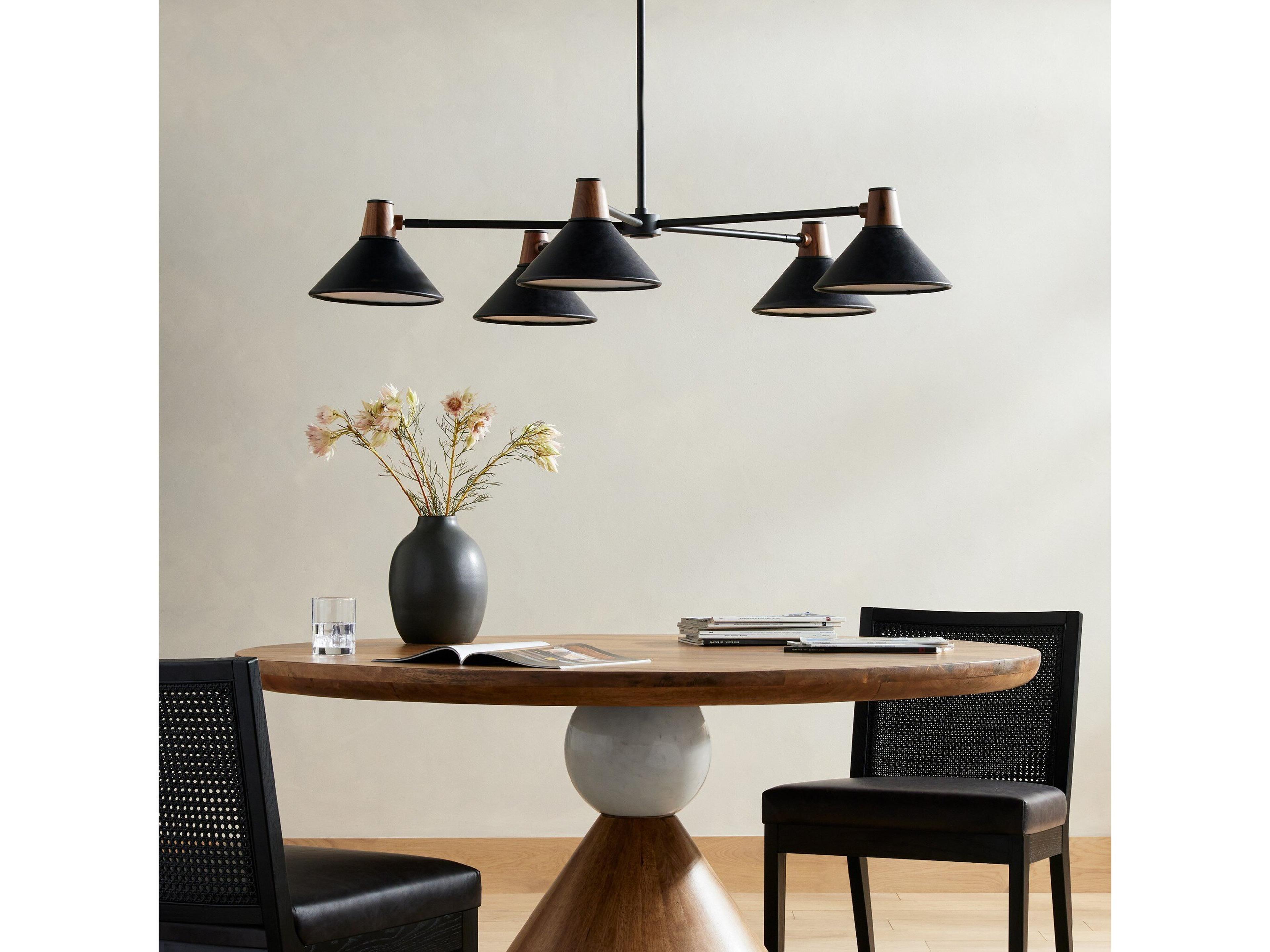 Four Hands Deacon Cullen Powder Coated Black Chandelier