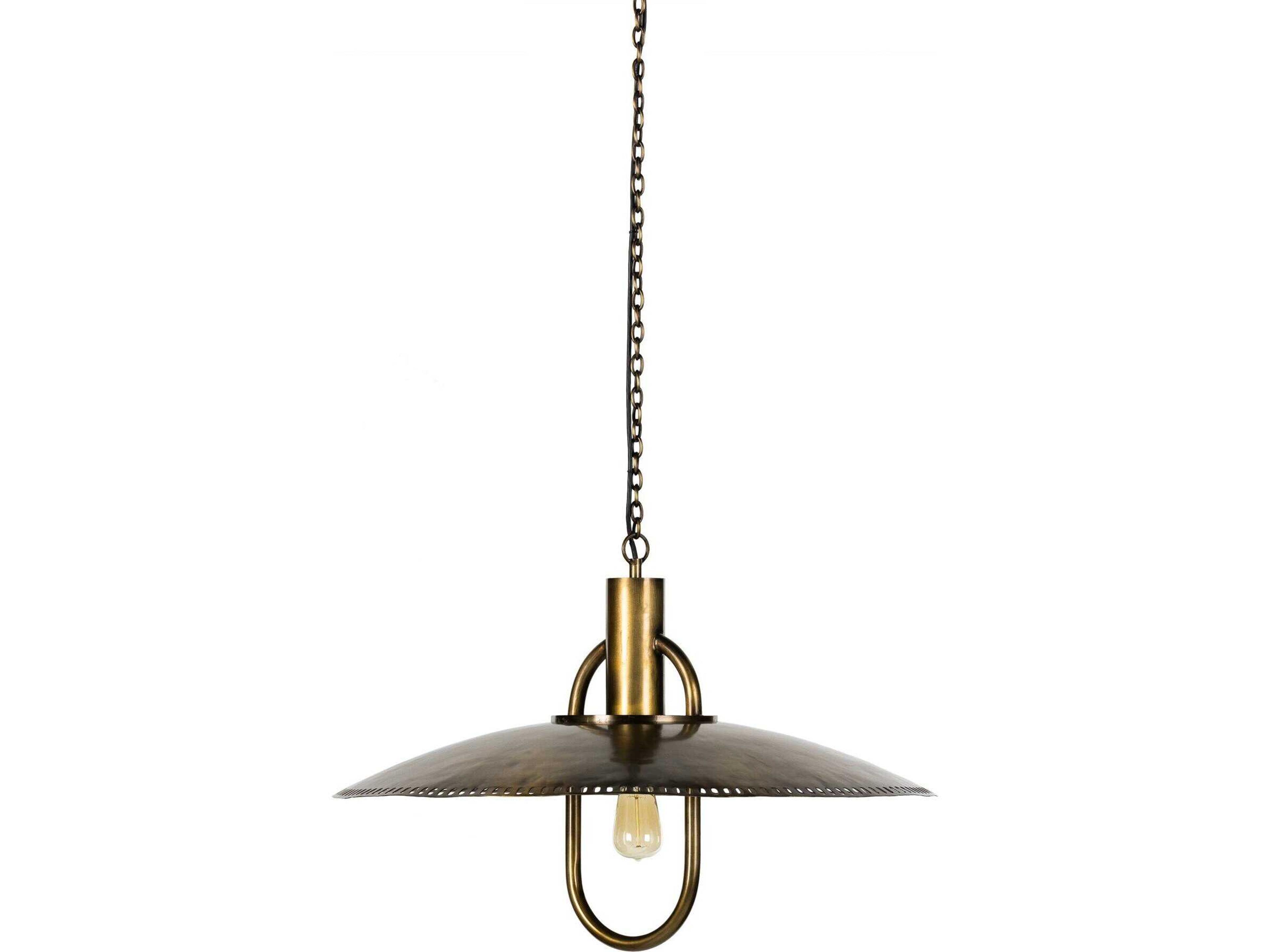 Four Hands Hutton 1-Light Dark Antique Brass Dome Pendant