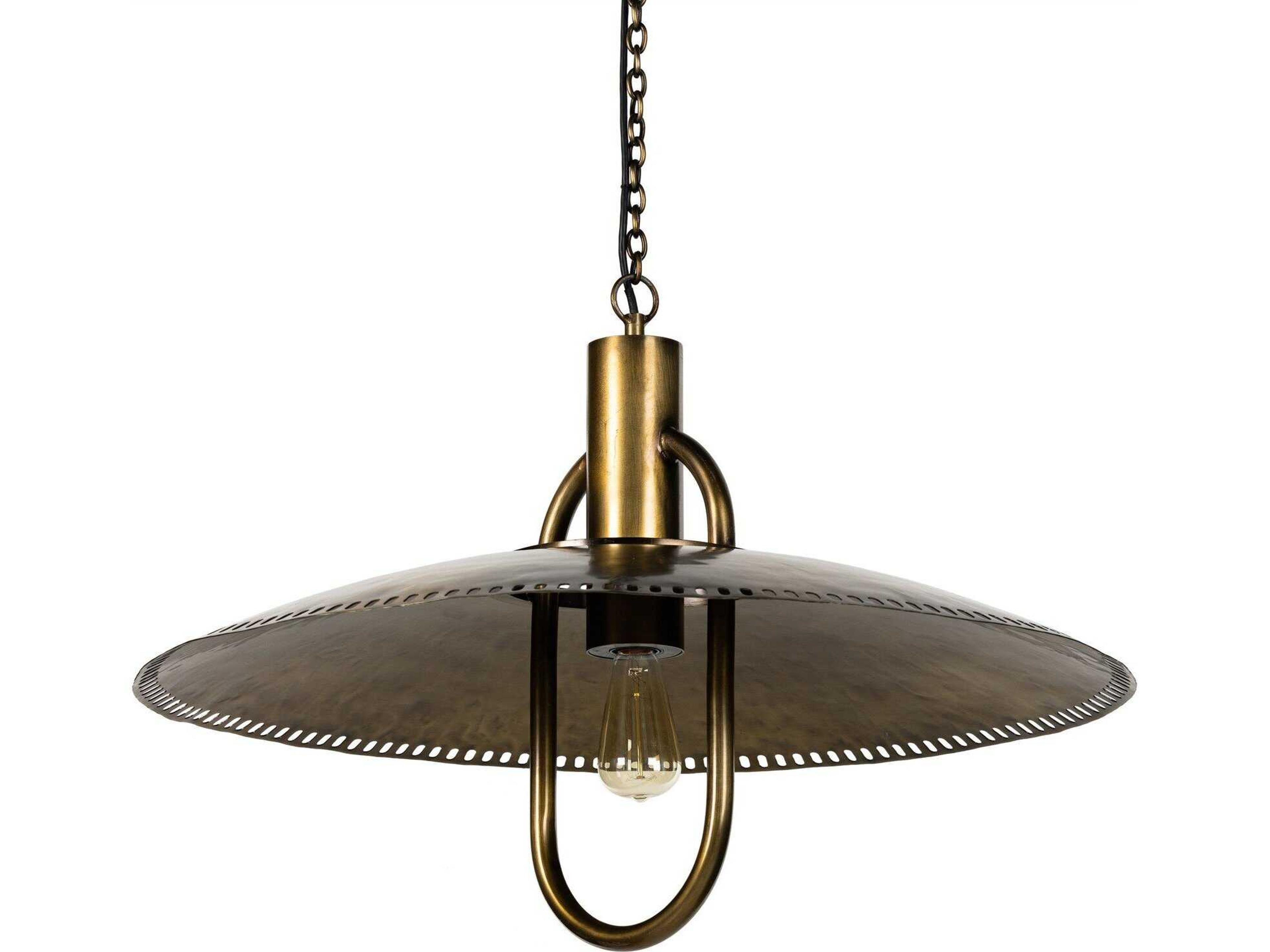Four Hands Hutton 1-Light Dark Antique Brass Dome Pendant