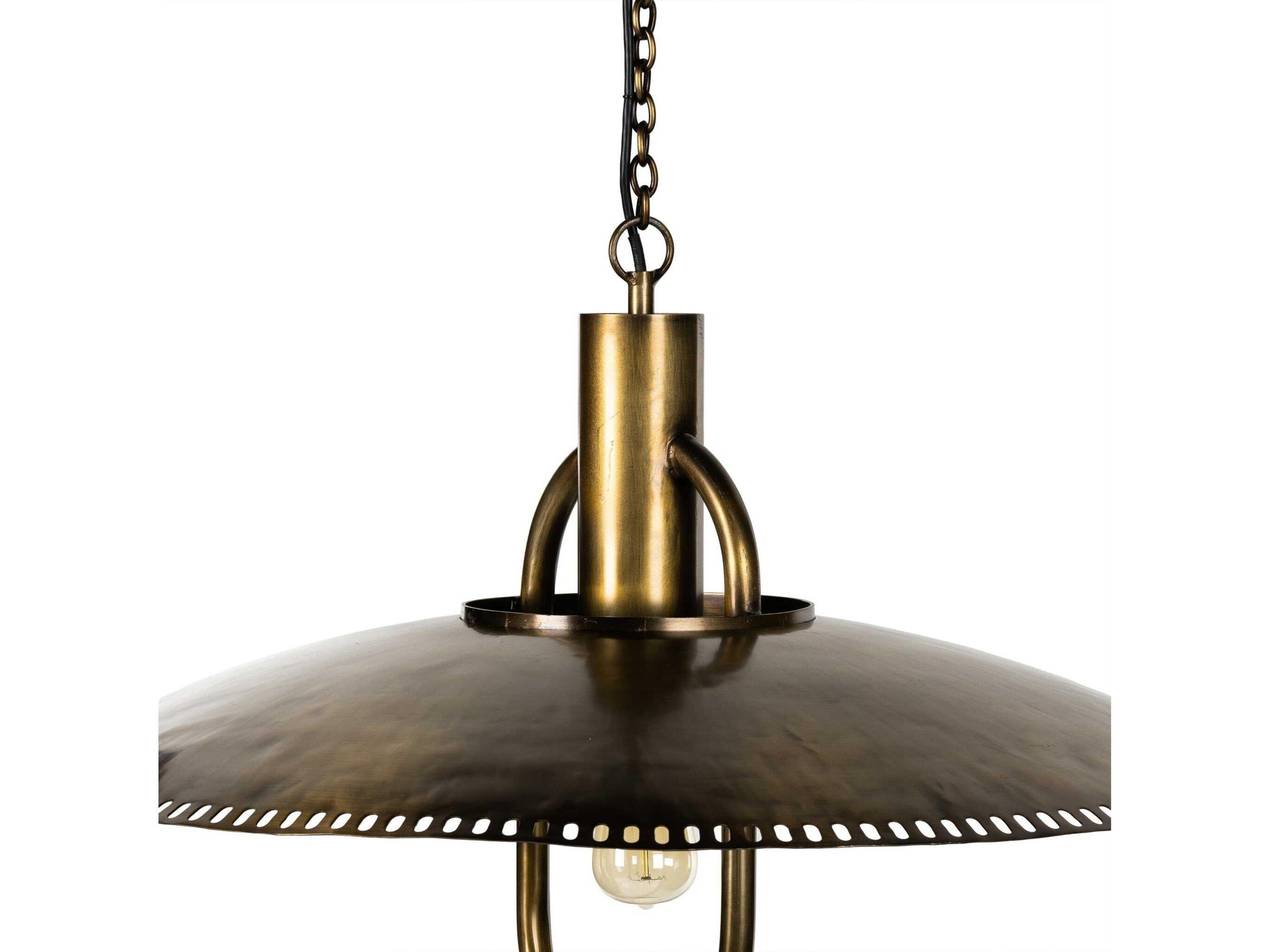 Four Hands Hutton 1-Light Dark Antique Brass Dome Pendant