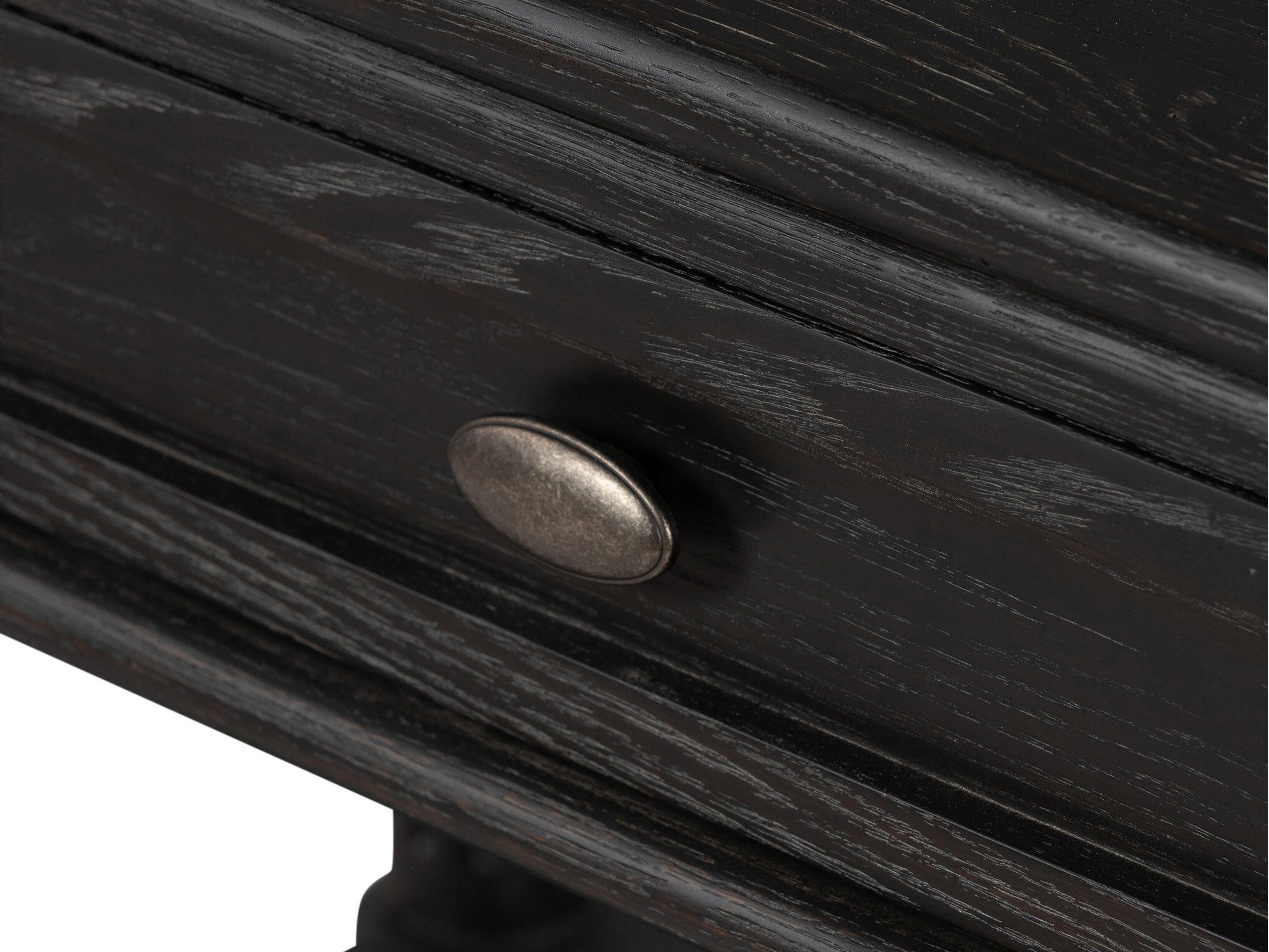 Four Hands Collins Toulouse 1-Drawer Black Oak Wood Nightstand