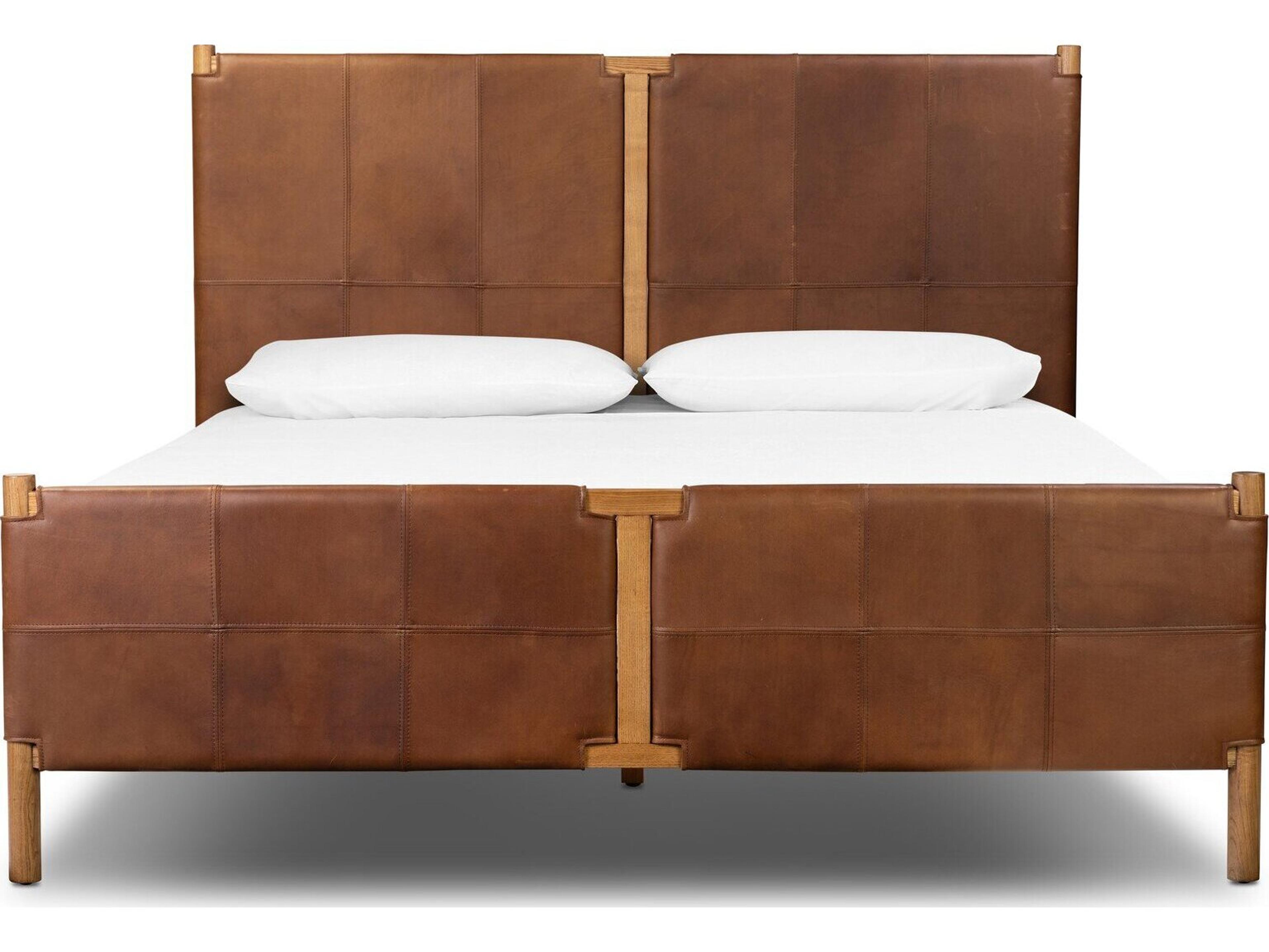 Four Hands Bolton Brown Ash Wood Upholstered California King Panel Bed