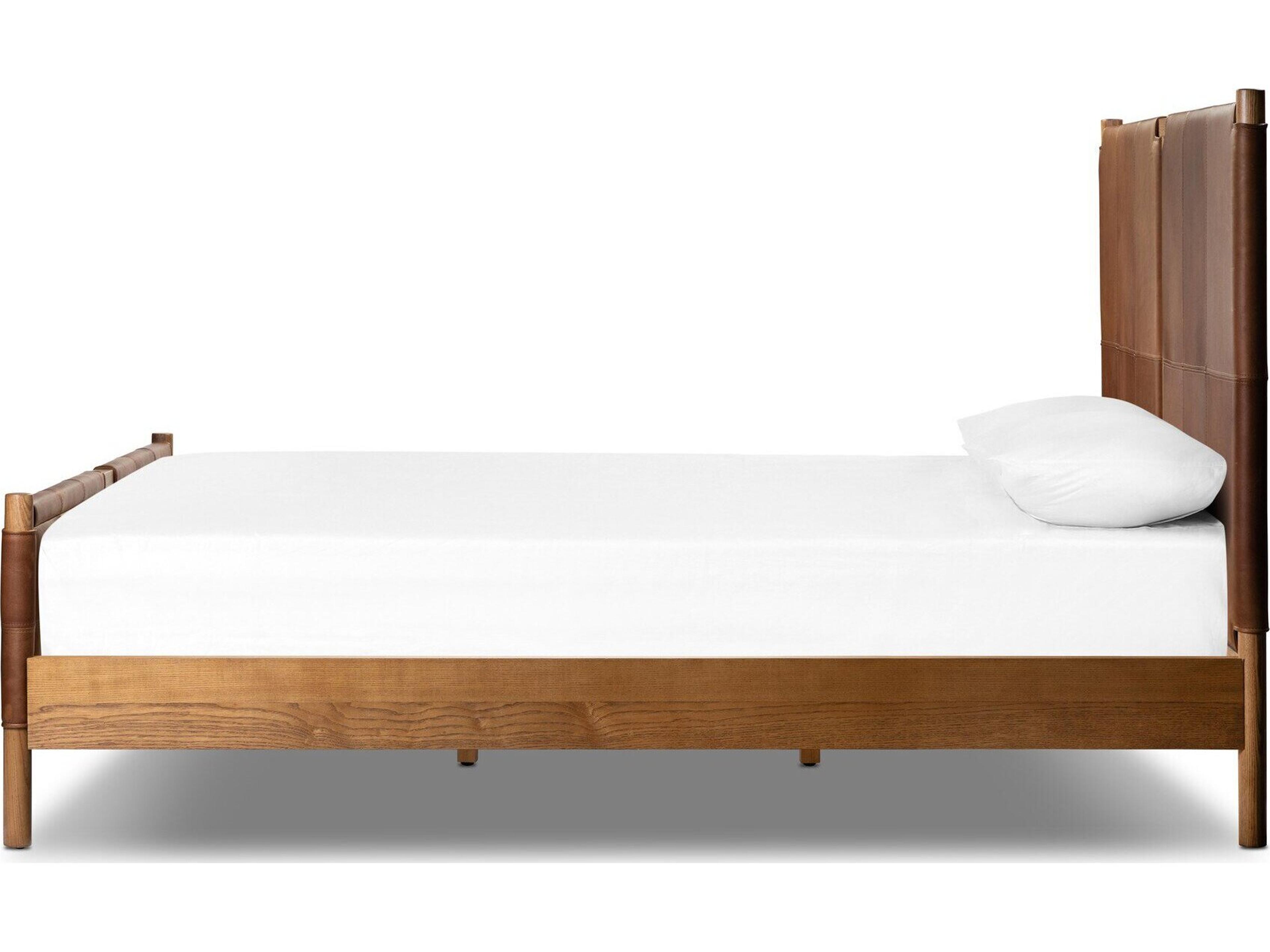 Four Hands Bolton Brown Ash Wood Upholstered California King Panel Bed