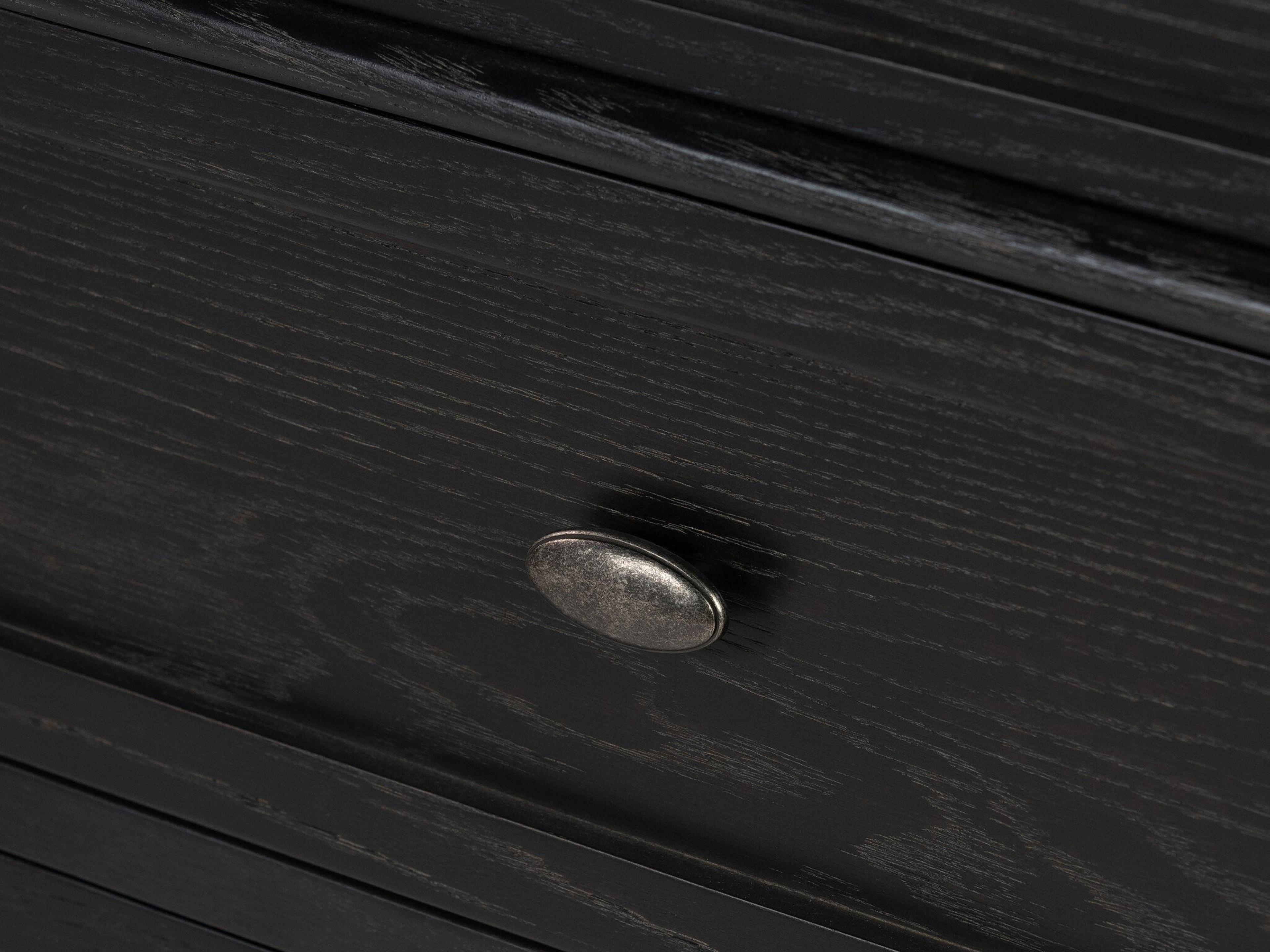 Four Hands Collins Toulouse Distressed Black Oak  Wood 6 Drawer Dresser