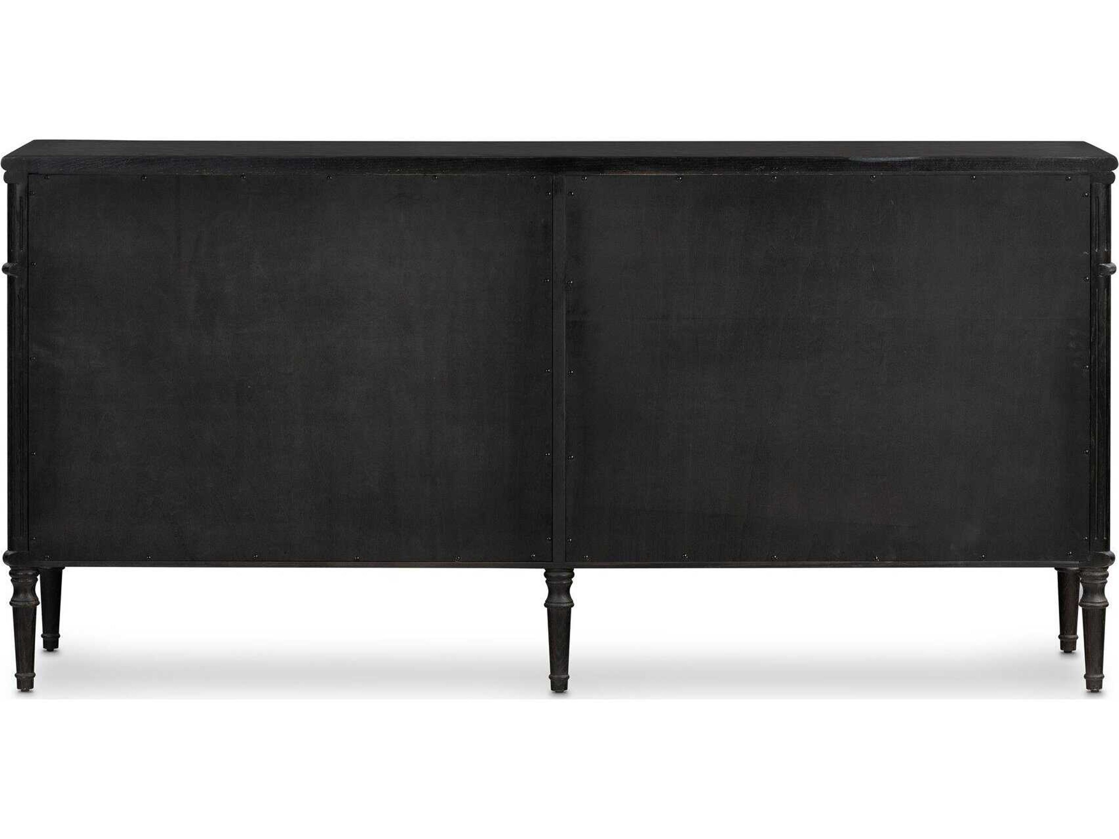 Luxecor Globetrotter Toulouse Distressed Black Oak  Wood 6 Drawer Dresser