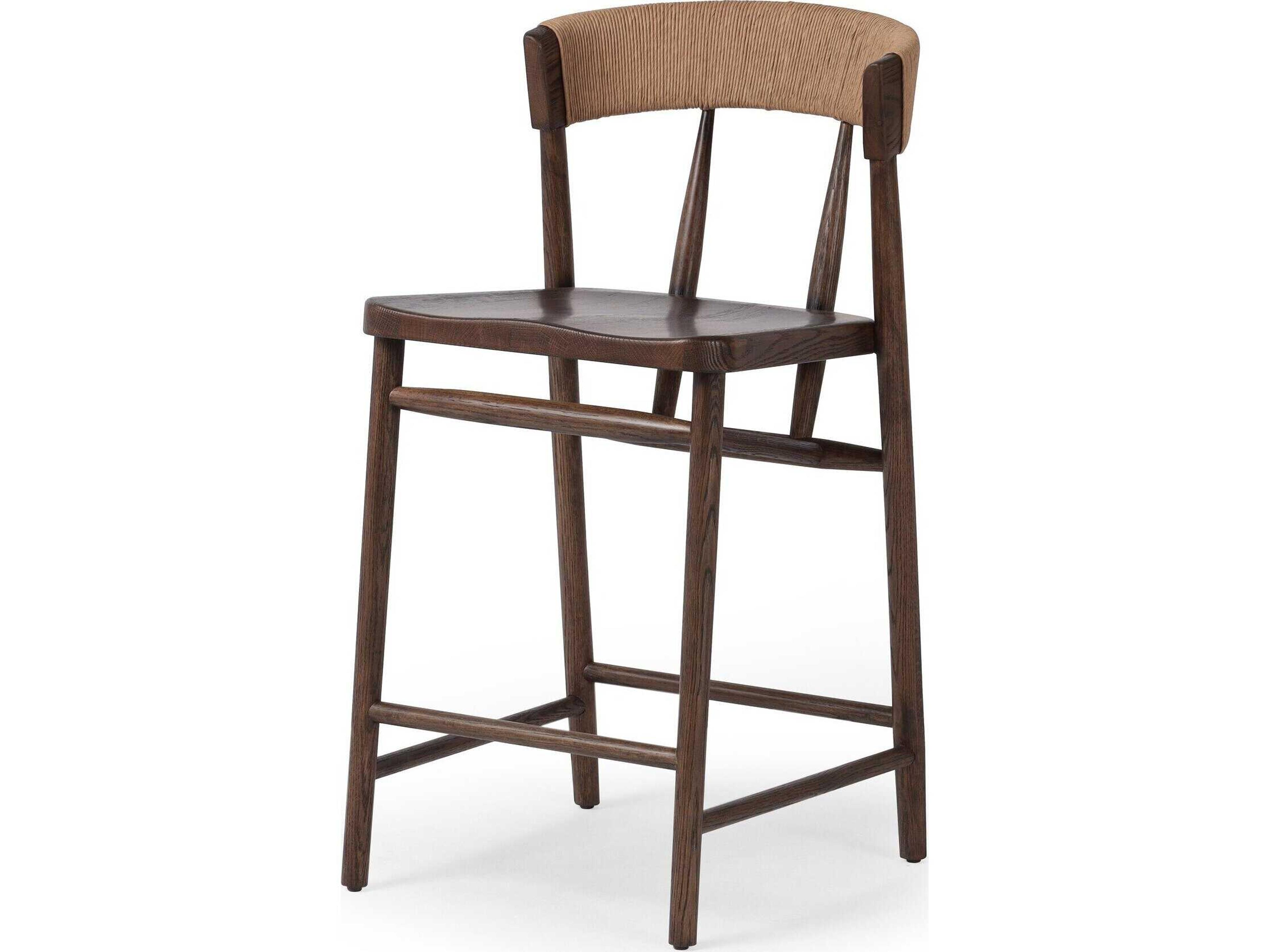Buxton Counter Stool Drifted Oak Natural Rush