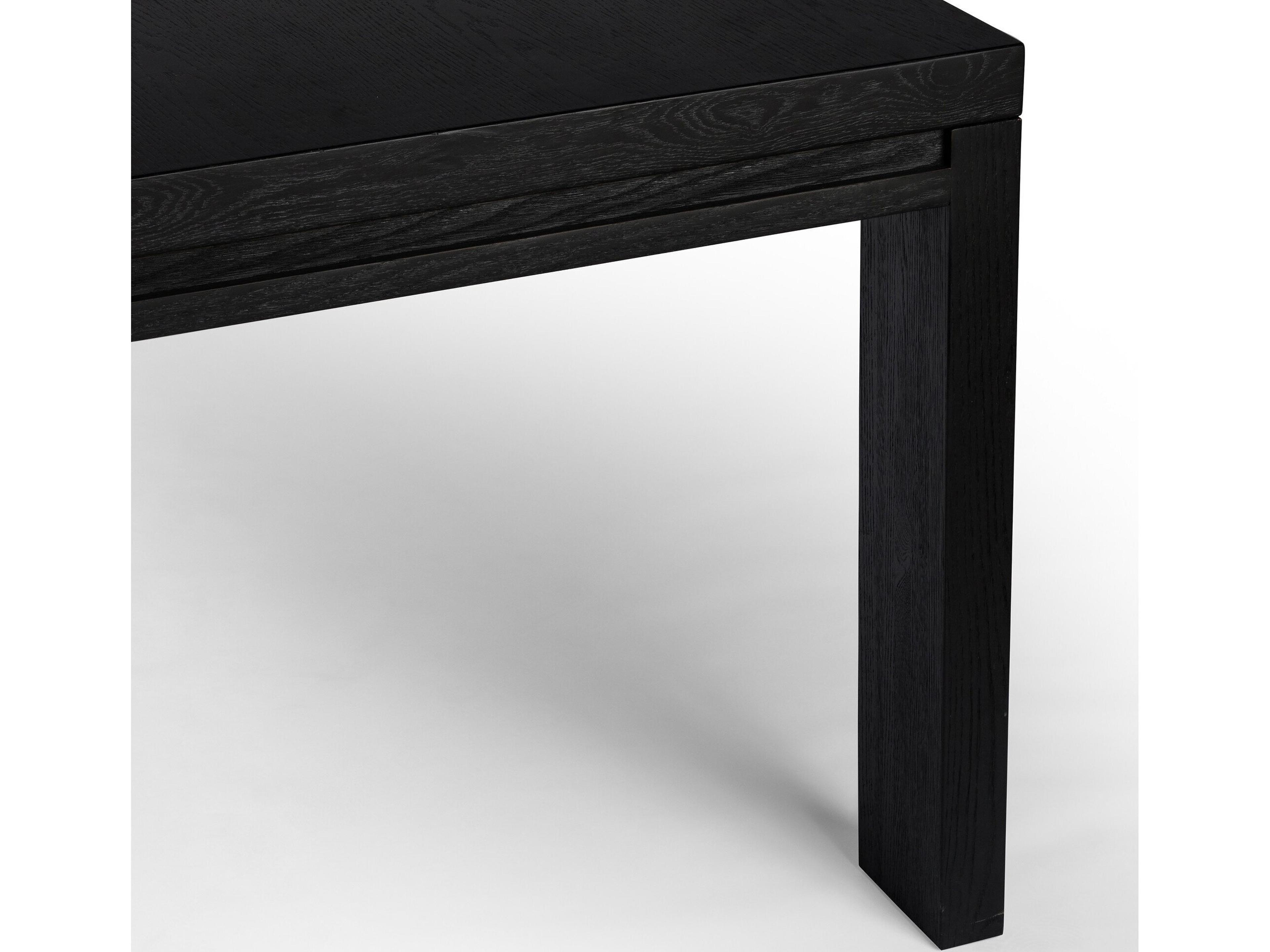 Four Hands Irondale Millie Rectangular Wood Drifted Matte Black Dining Table