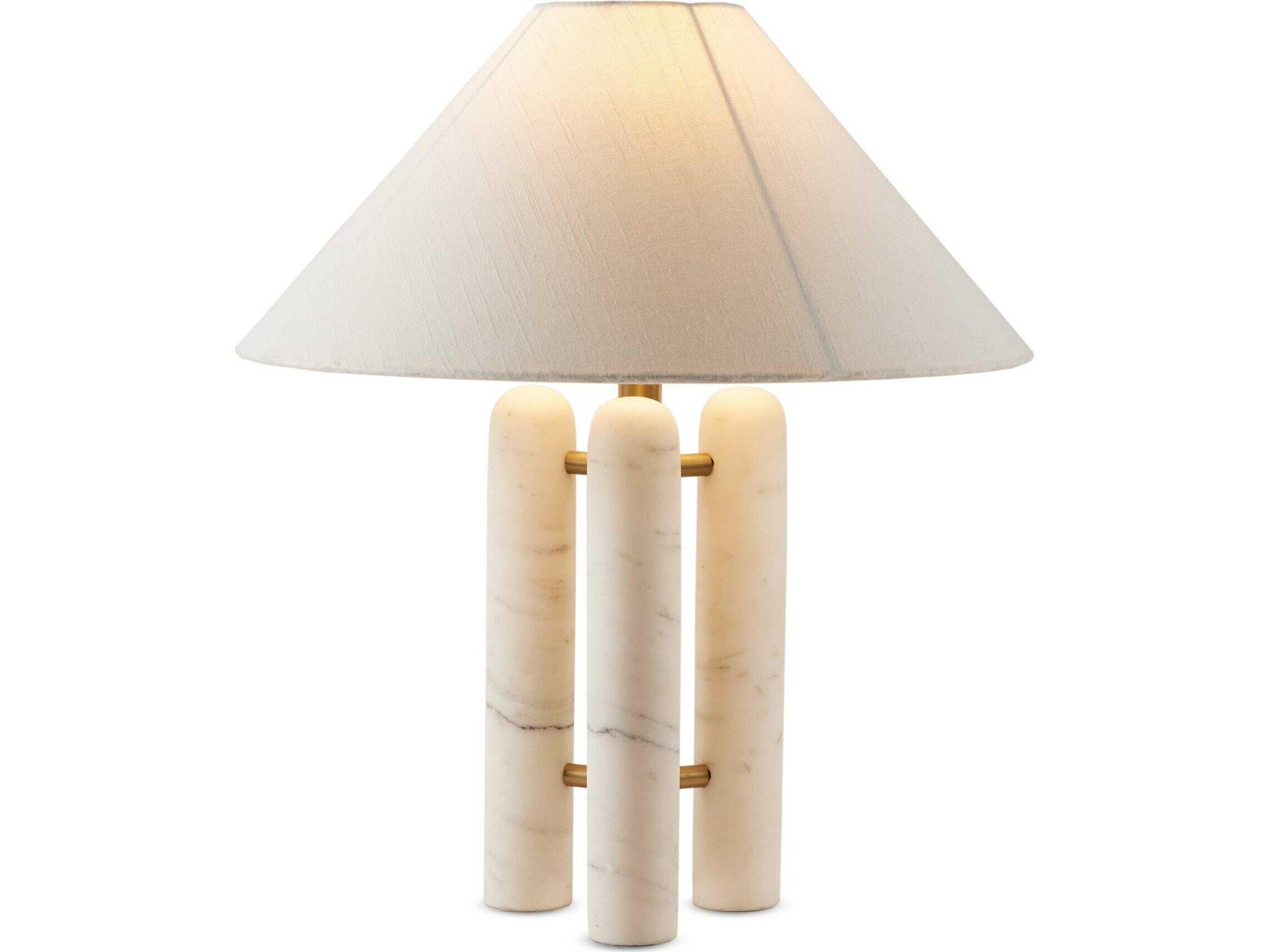 Asher Medici Charcoal and White Marble  Table Lamp