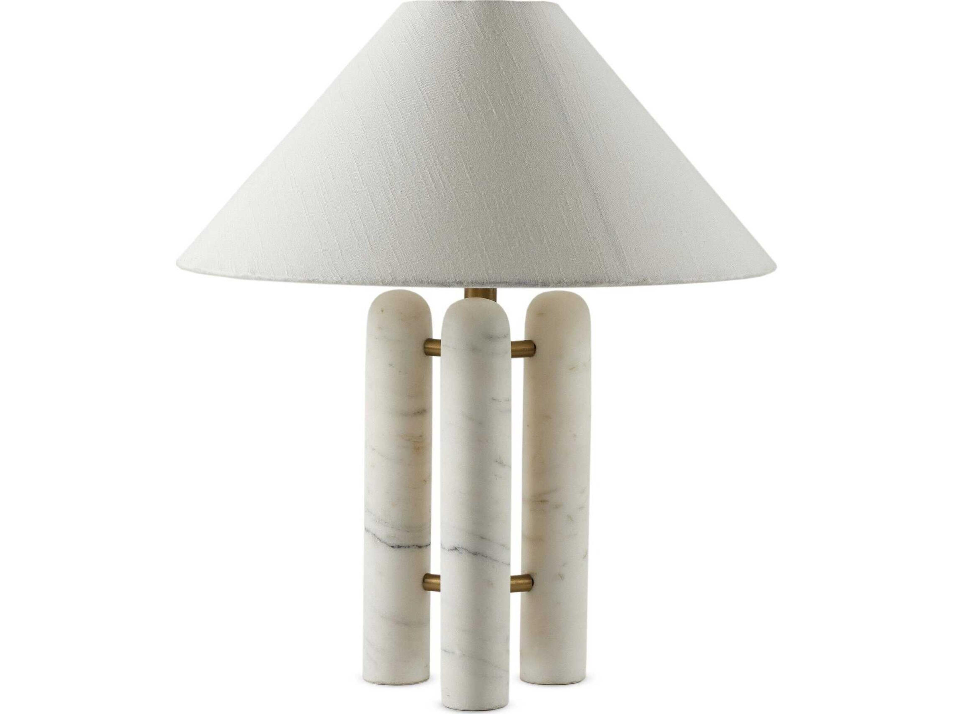 Four Hands Asher Medici Charcoal and White Marble  Table Lamp