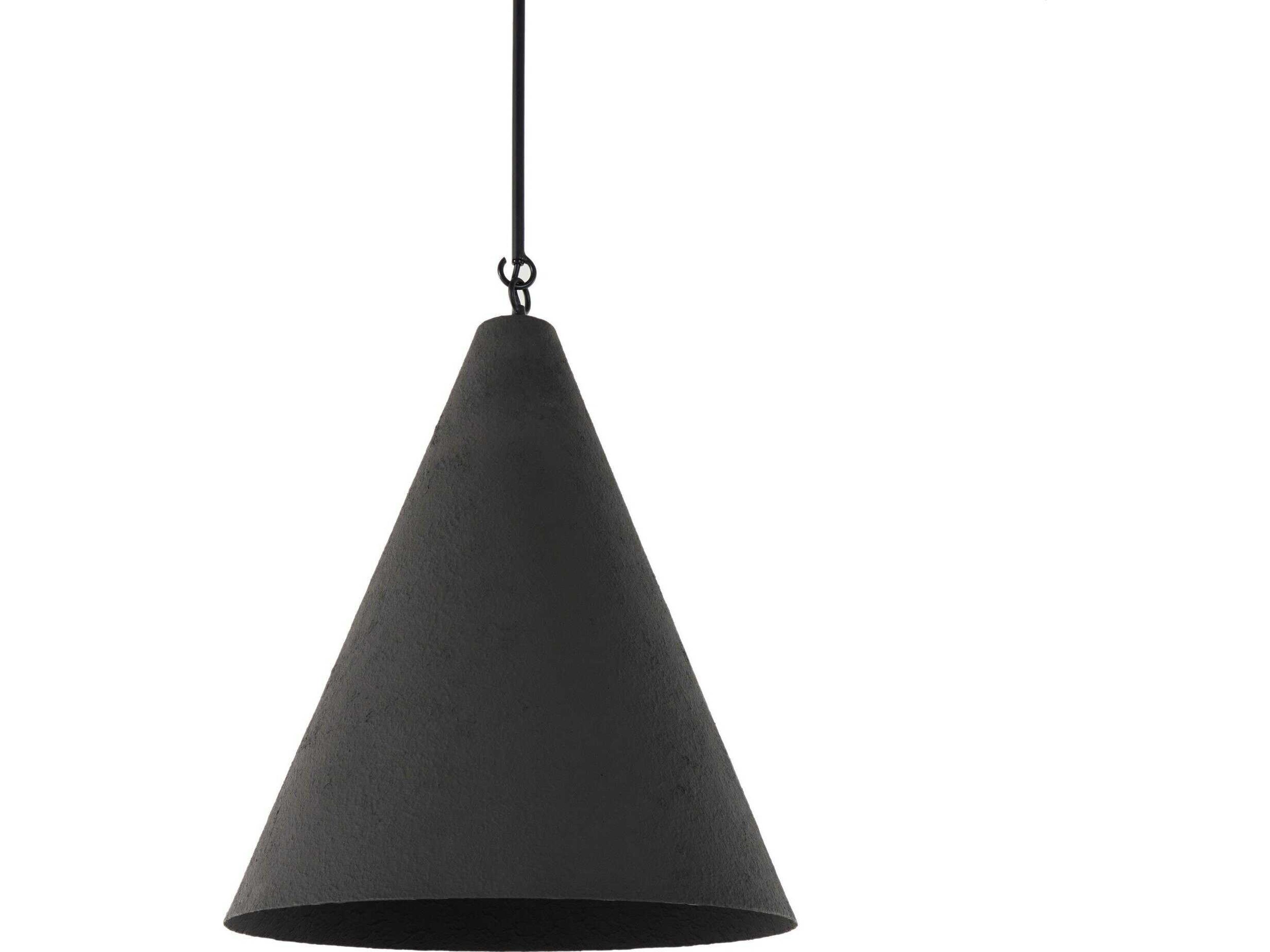 Four Hands Hutton 1-Light Matte Black Plaster Antiqued Iron Pendant