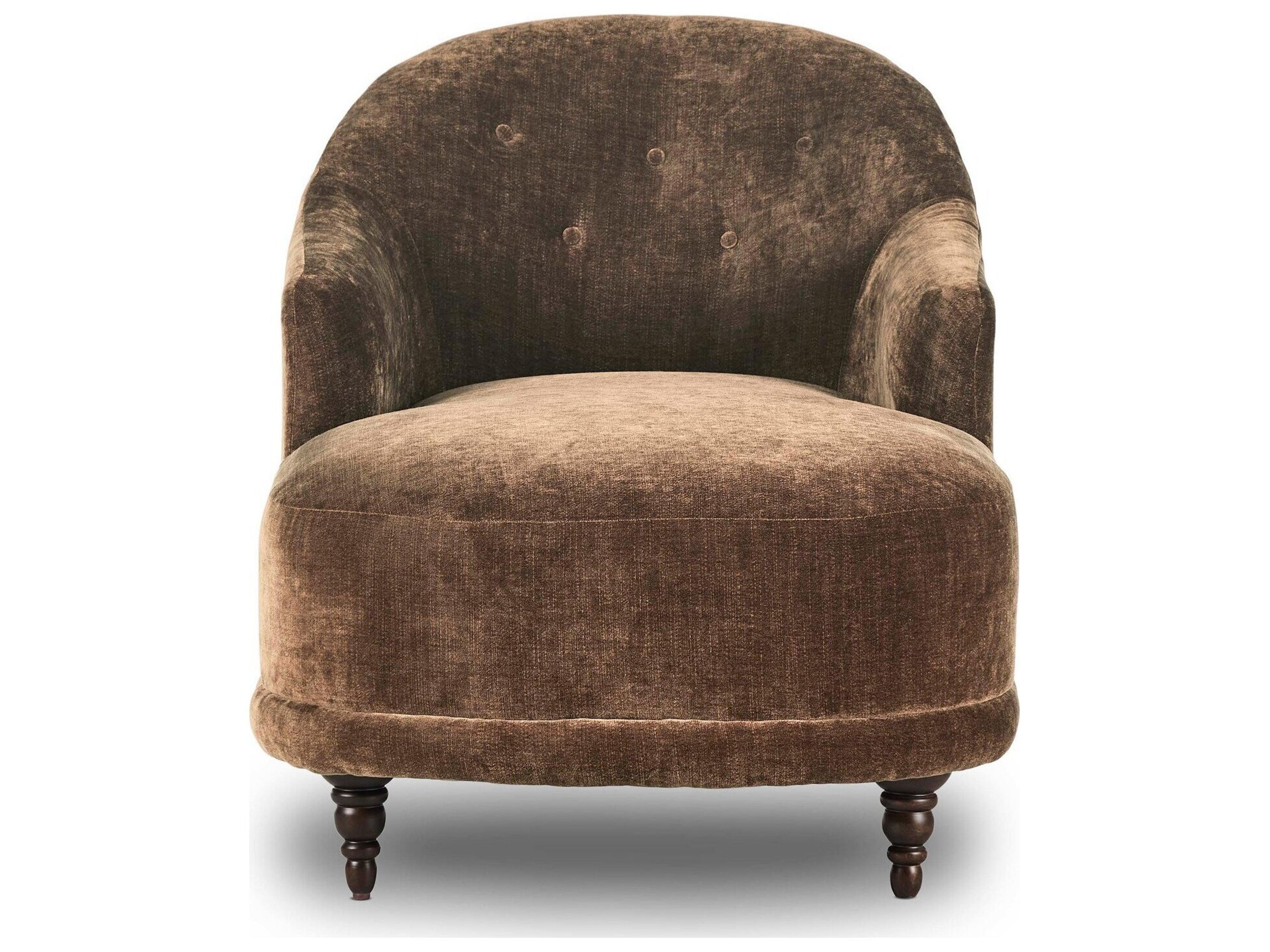 Four Hands Centrale Altair Mushroom Brown Velvet Upholstered Chaise