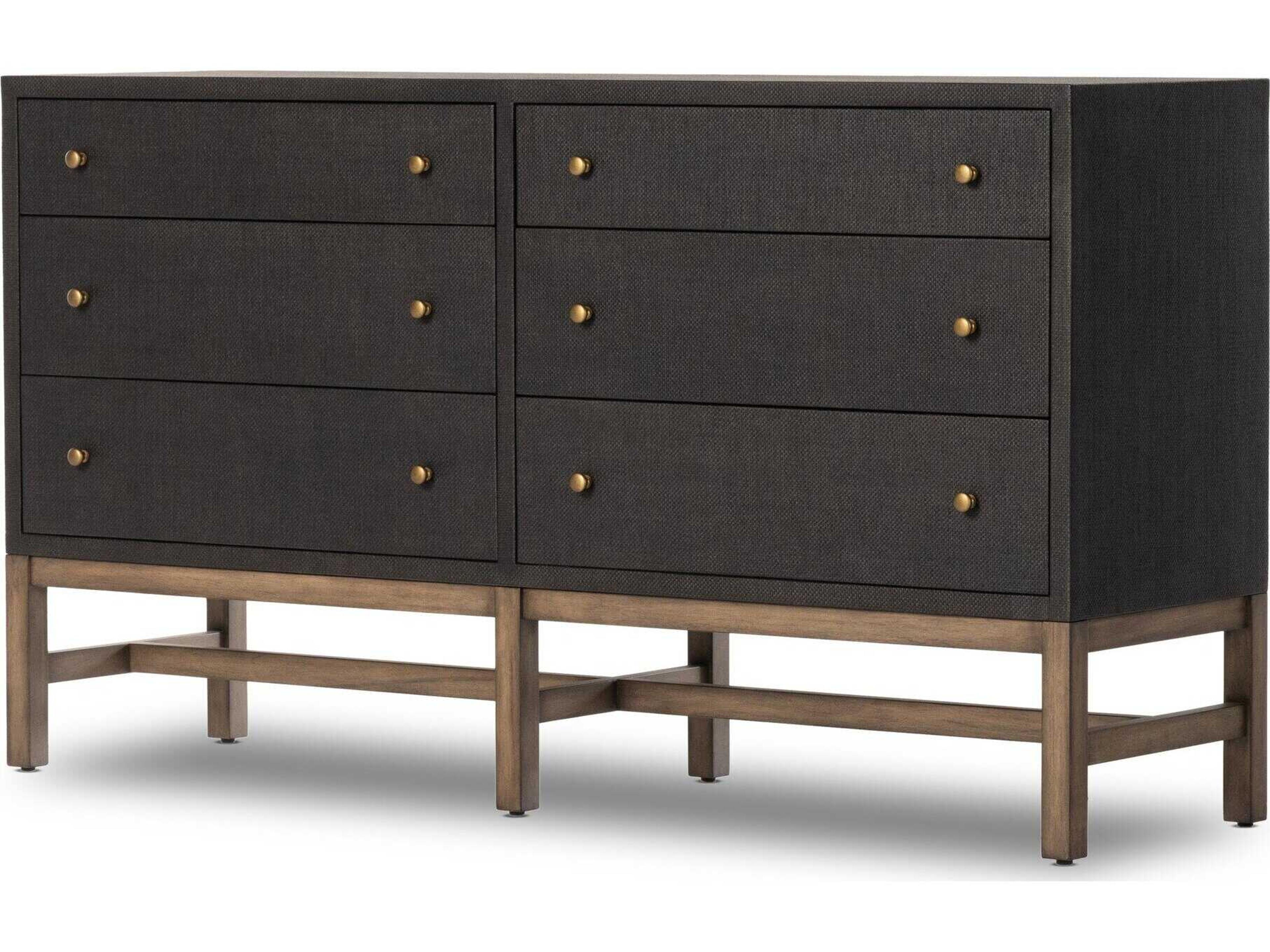 Callahan Fiona 6-Drawers Mahogany Wood Double Dresser