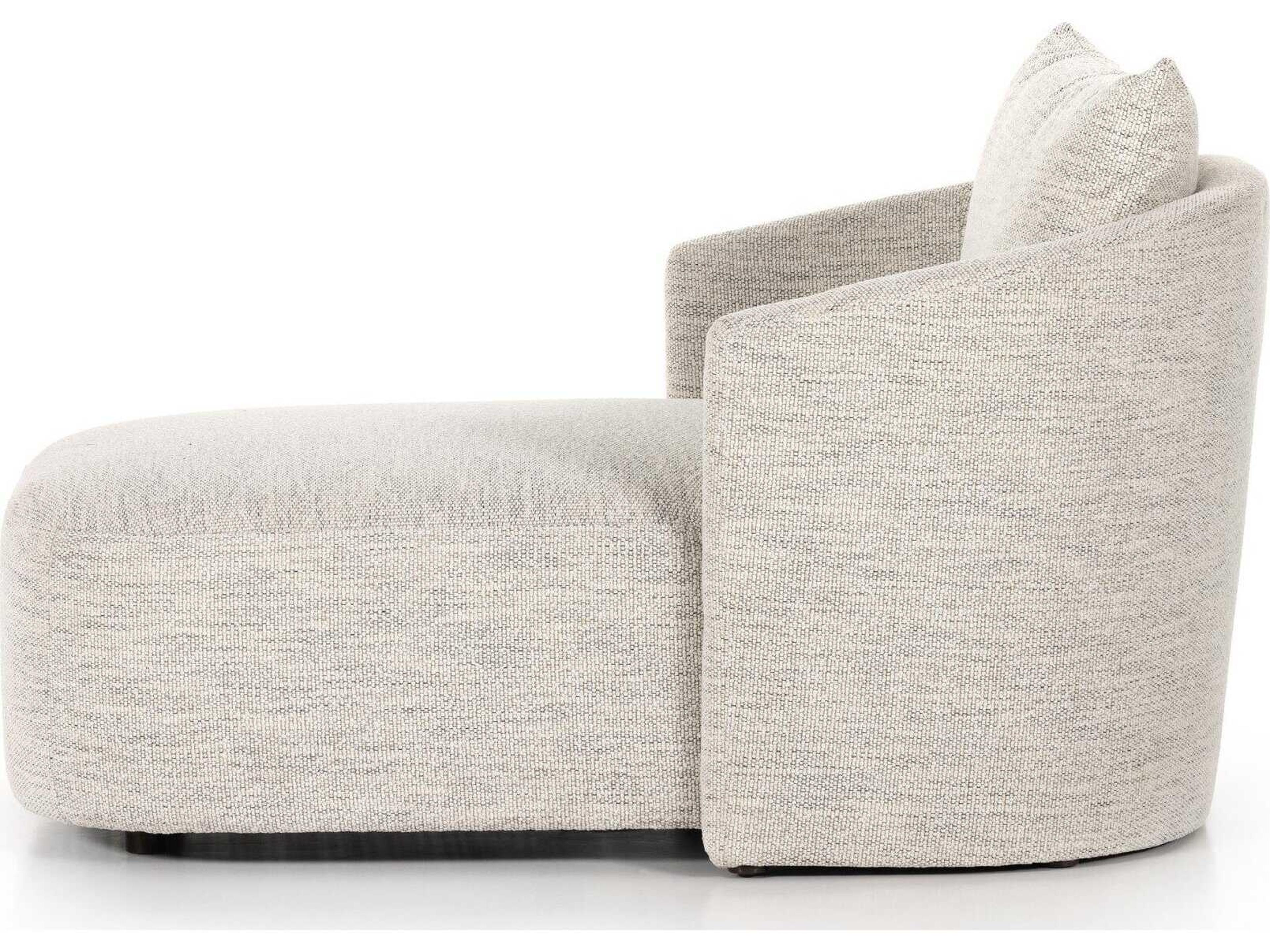 Four Hands Farrah Centrale Merino Cotton Gray Upholstered Chaise Lounge