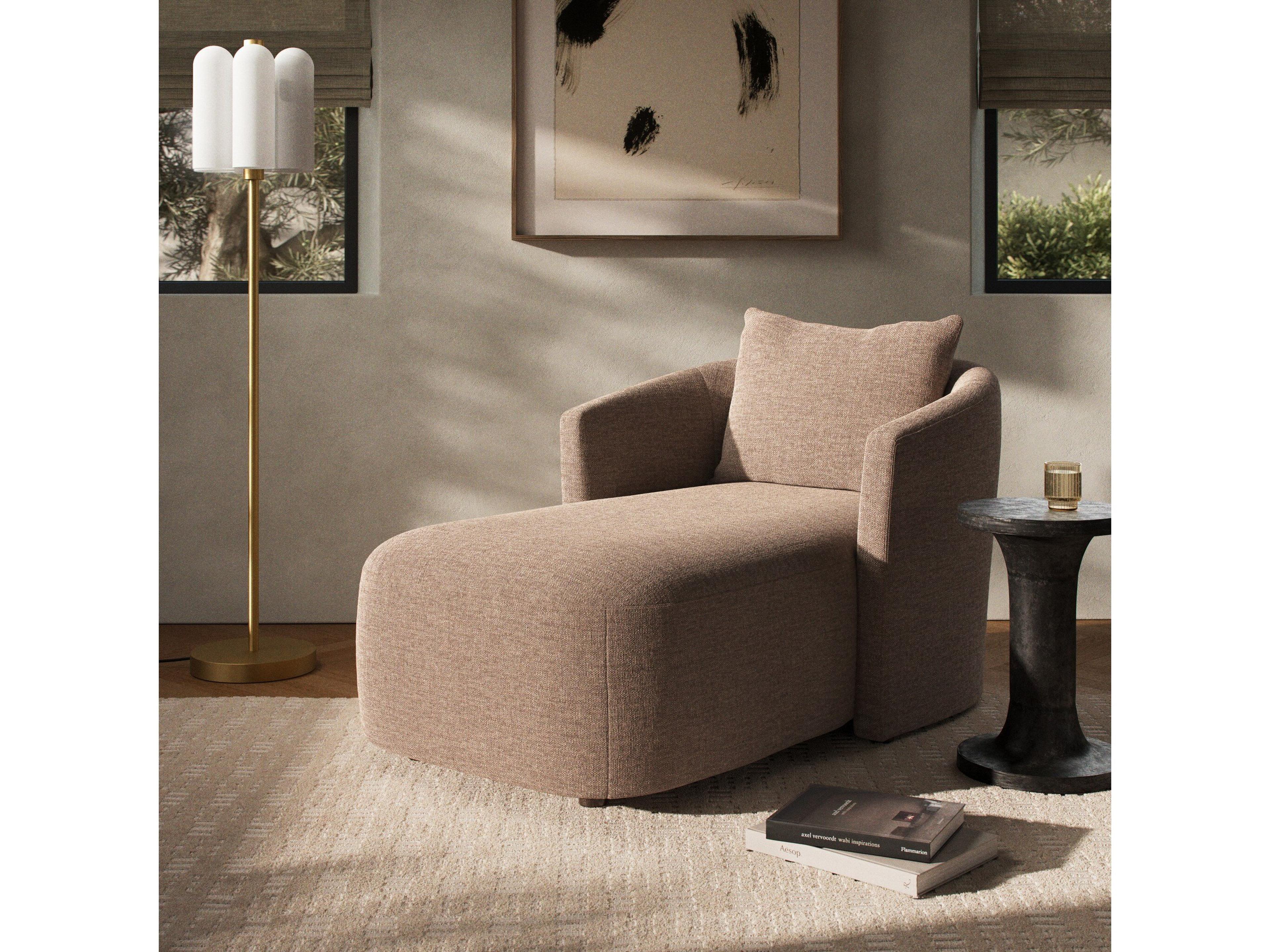 Four Hands Centrale Farrah Alcala Fawn Upholstered Chaise Lounge