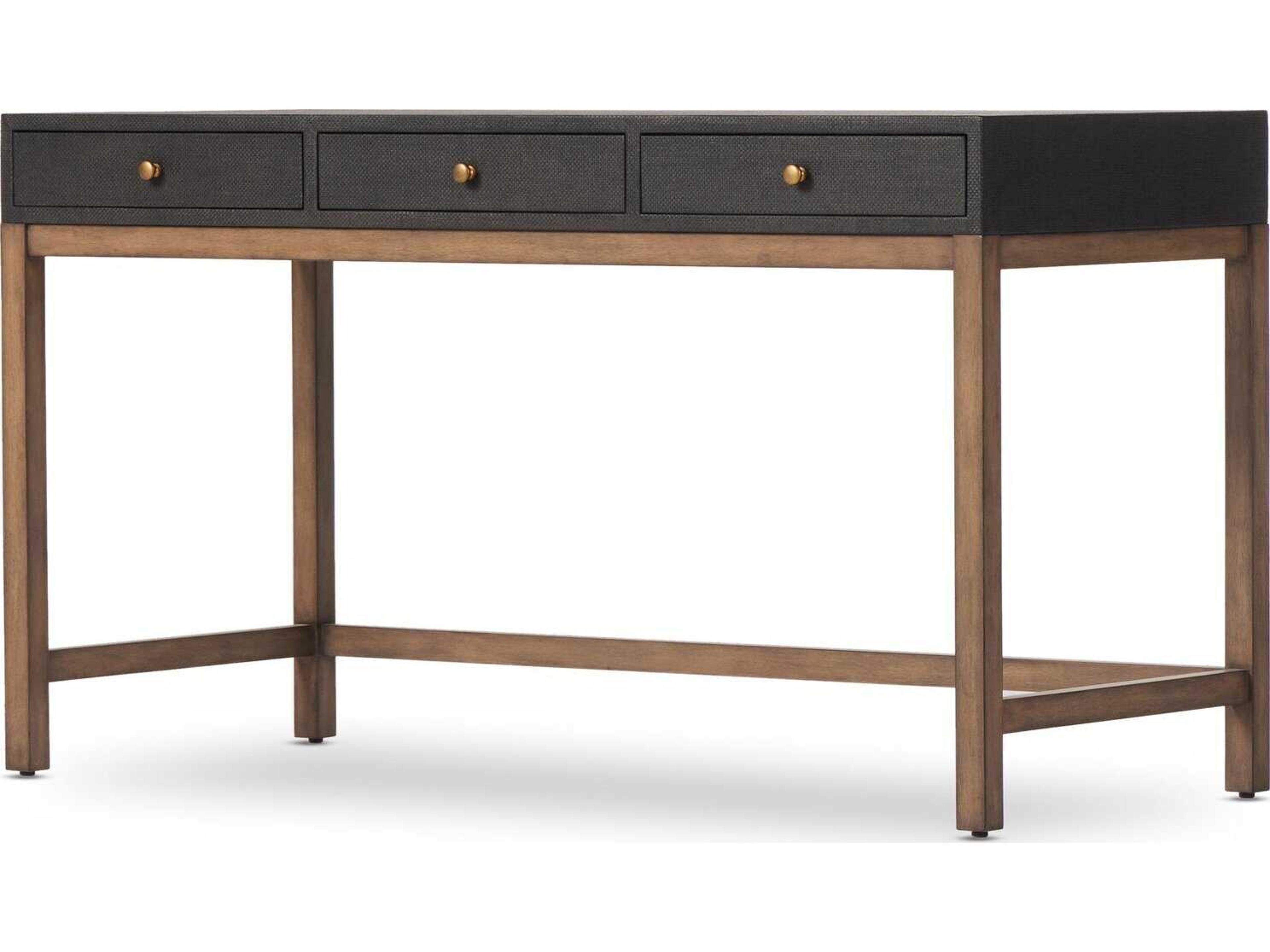 Fiona Callahan Desk Black Raffia