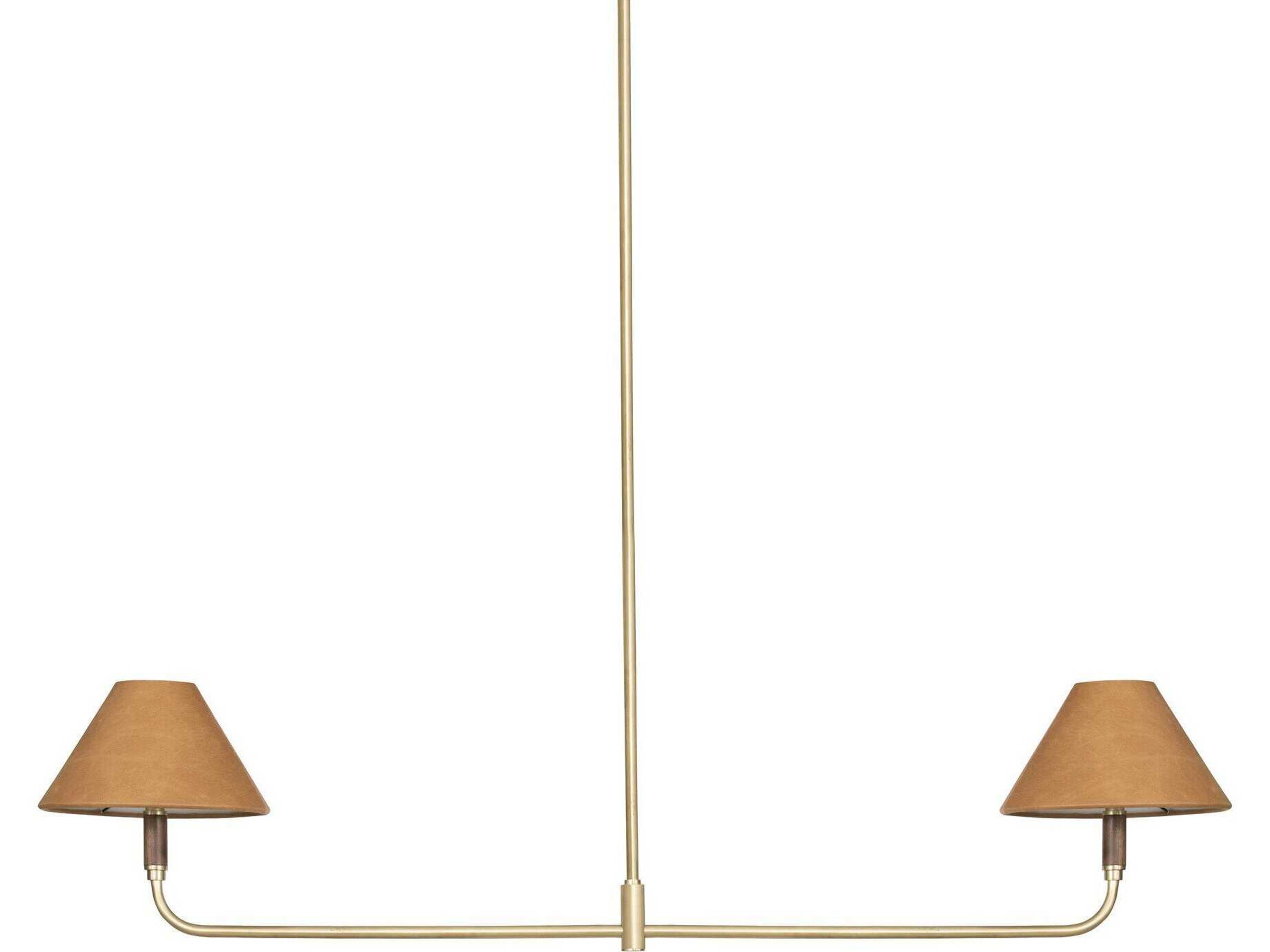 Deacon 2-Light Brass LED Empire Linear Island Pendant