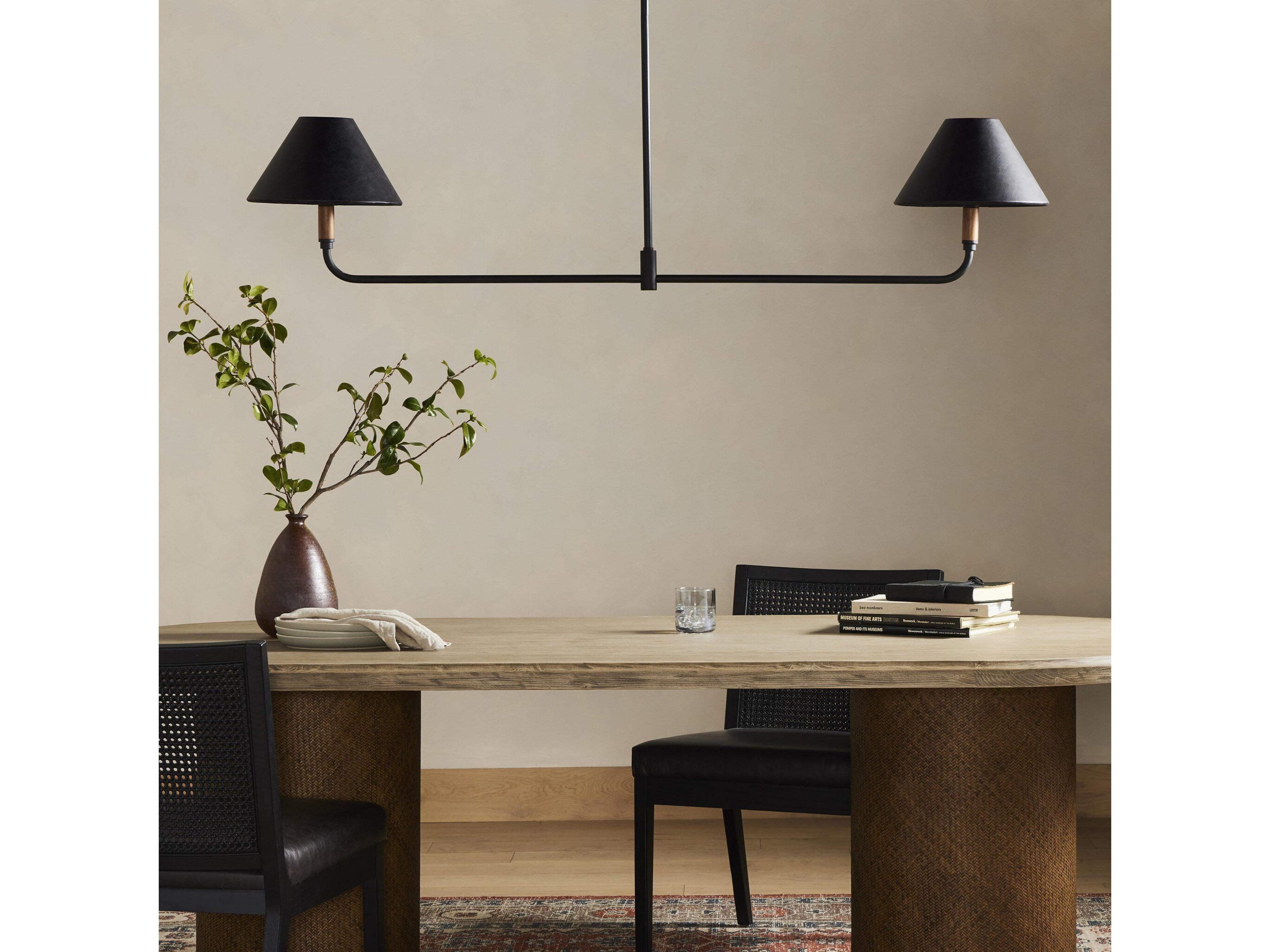 Four Hands Deacon 2-Light Black LED Empire Linear Island Pendant
