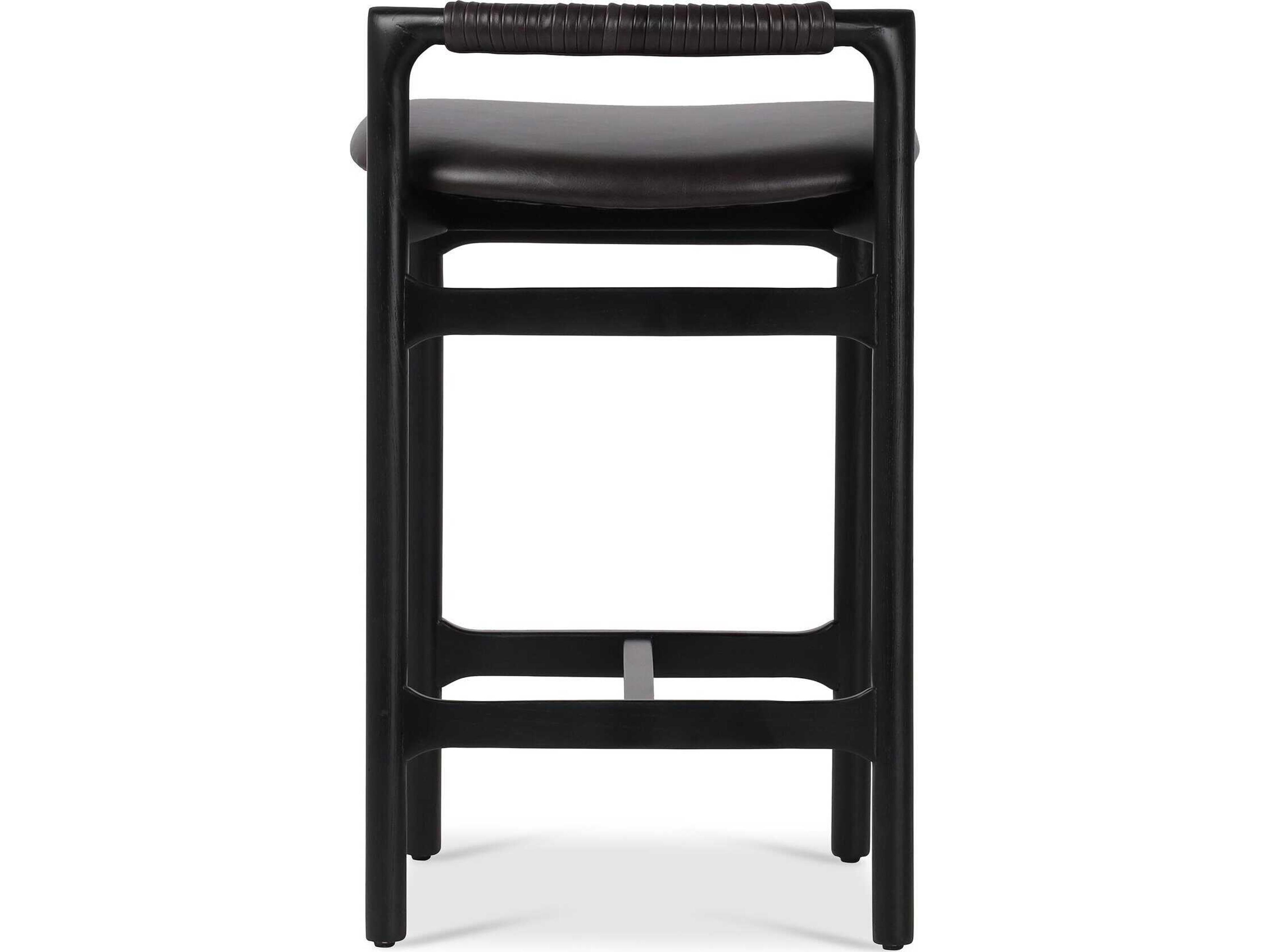 Luxecor Globetrotter Baden Sonoma Black Leather Counter Stool