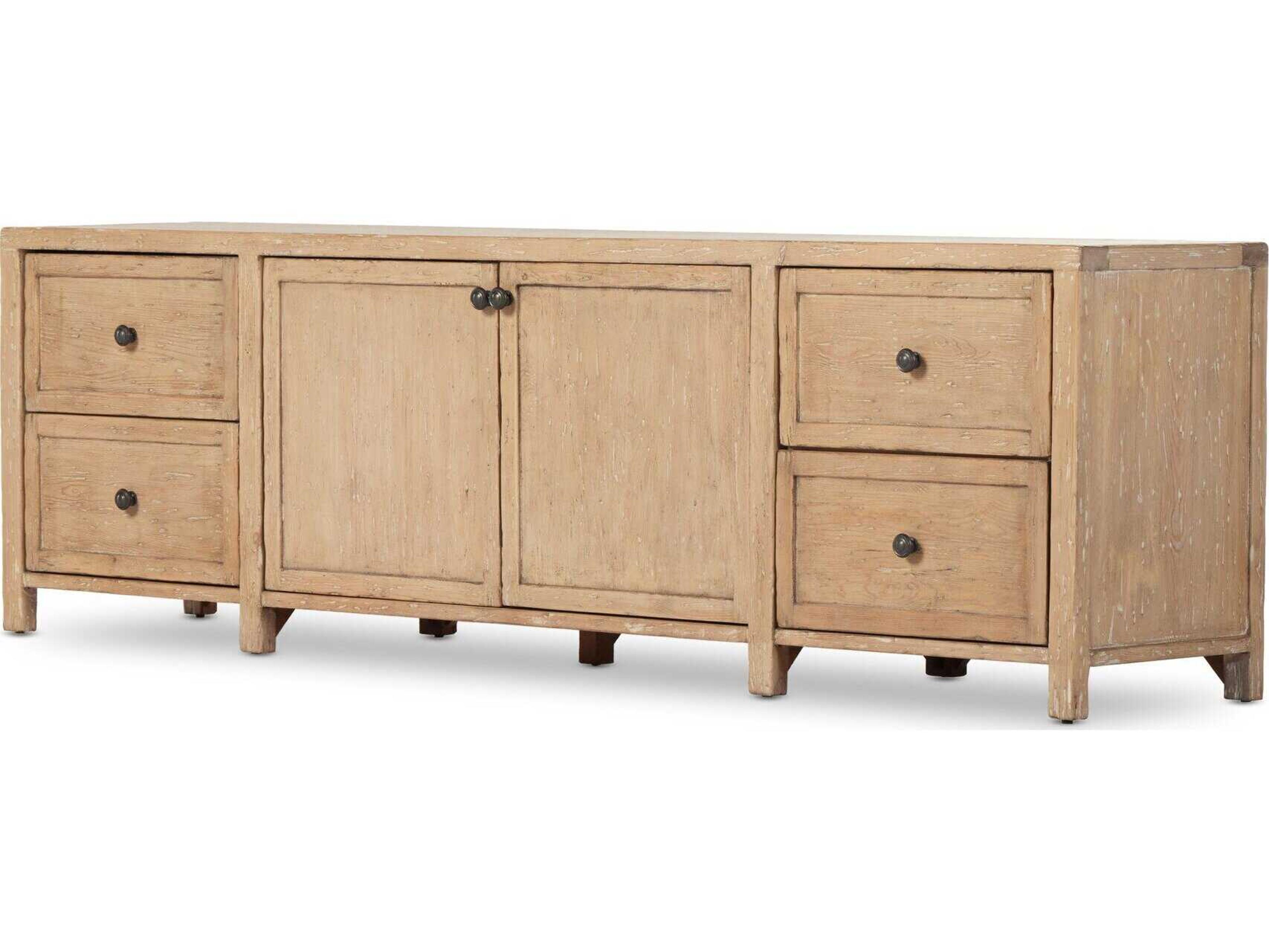 Gaines Media Console Aged Light Pine