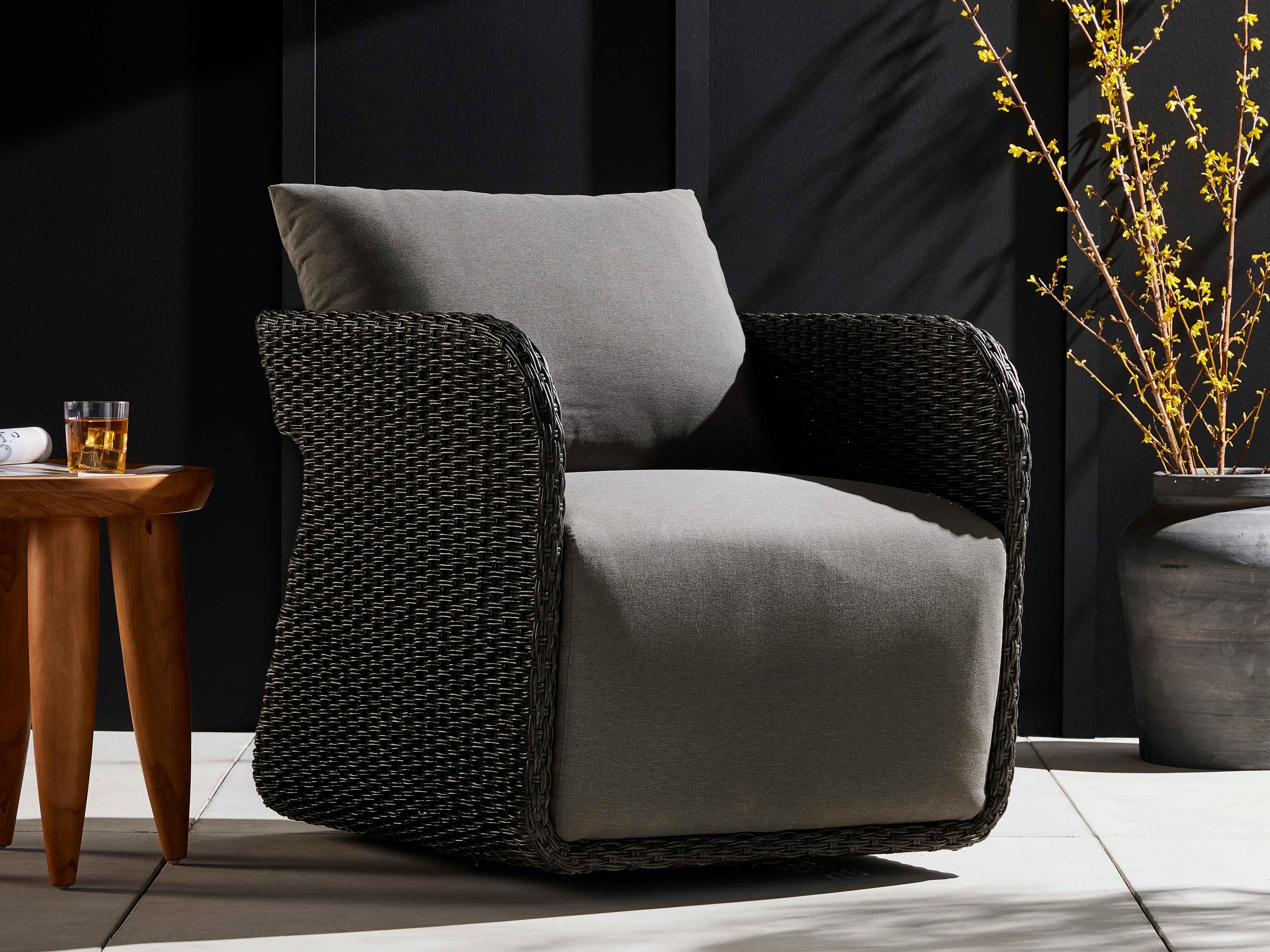 Four Hands Garwood Geneva Outdr Swivel Chr-Vntg Coal