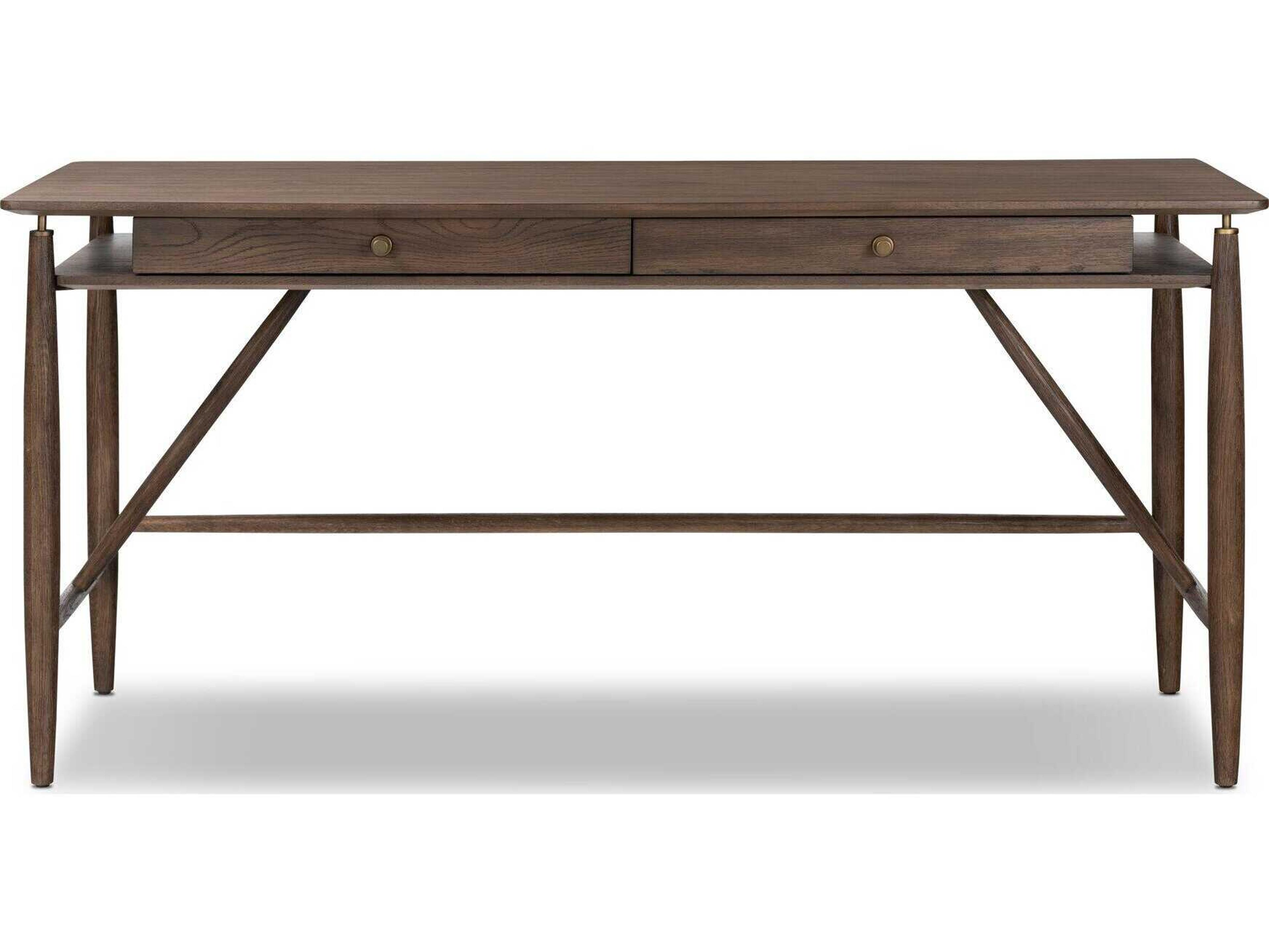 Four Hands Haiden Markia Aged Oak Veneer Oak Wood Desk