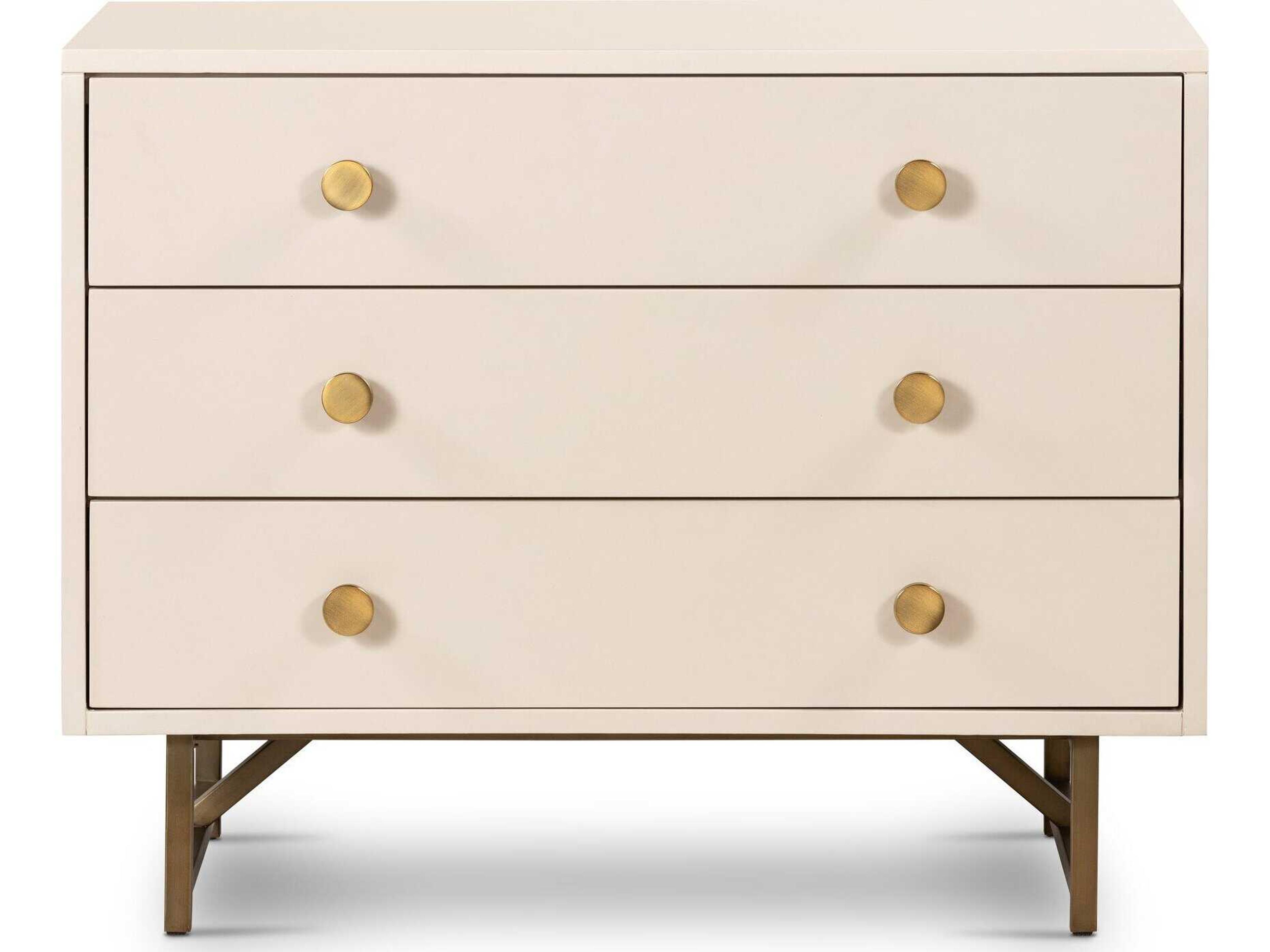 Four Hands Belfast Van Matte Alabaster Hardwood Rectangular Nightstand